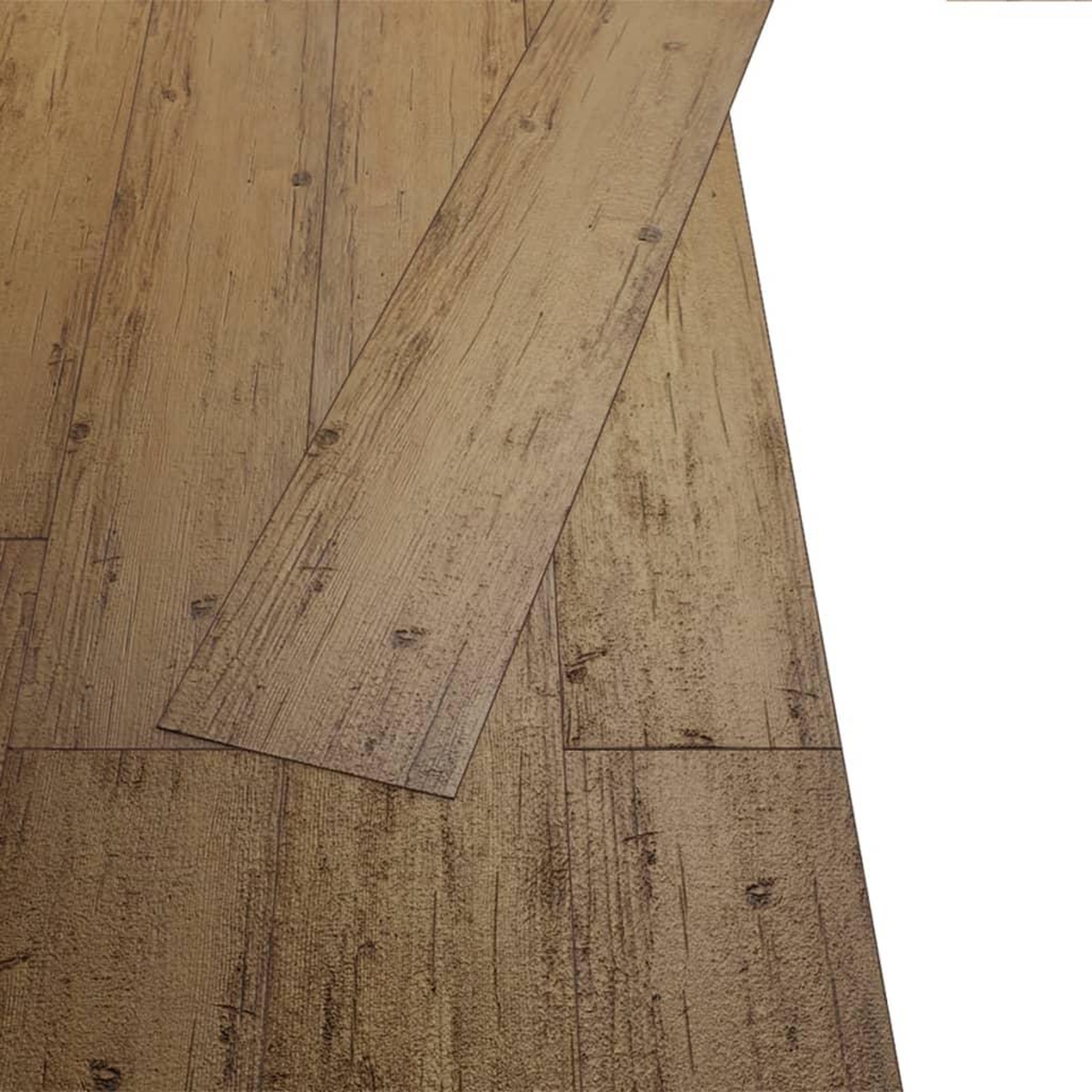 Voir la diapositive 3 : VIDAXL Dalle de plancher PVC autoadhesif 5,02 m^2 2 mm marron noyer