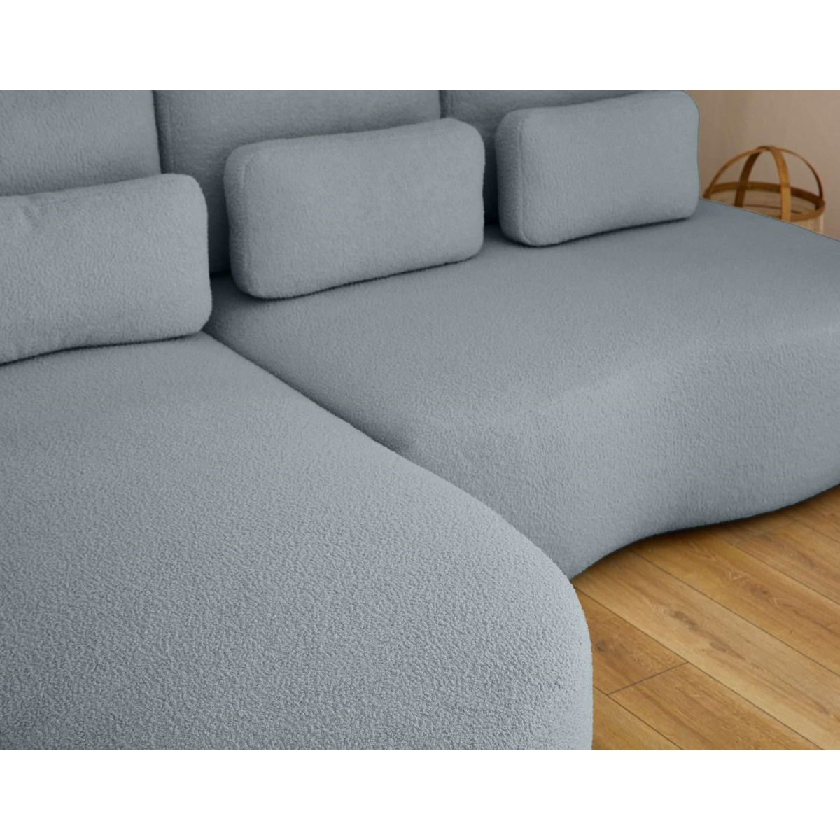 LISA DESIGN Mahina - canapé d'angle gauche - 4 places - convertible avec coffre - en tissu bouclette