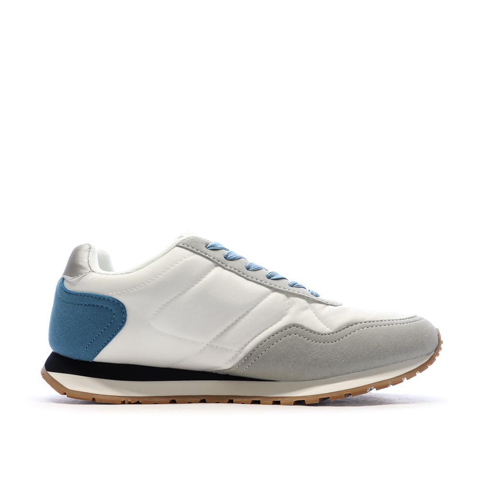 Voir la diapositive 2 : U.S. Polo Assn. Baskets Blanches/Bleu/Gris Femme US Polo ASSN FS1