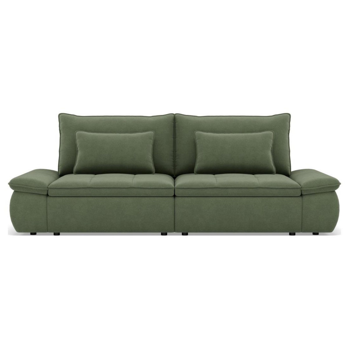 LISA DESIGN Elvona - canapé droit 3 places convertible avec coffre en tissu texturé