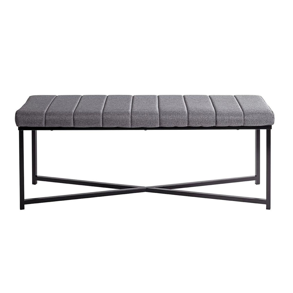 Paris Prix Banc Design  Elisabeth  118cm Gris & Noir