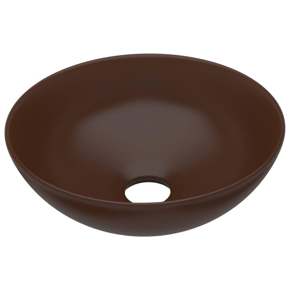 VIDAXL Lavabo de salle de bain Ceramique Marron Rond