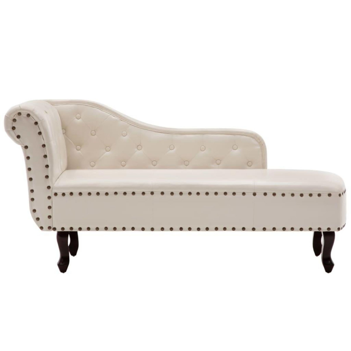 VIDAXL Chaise longue Blanc creme Similicuir