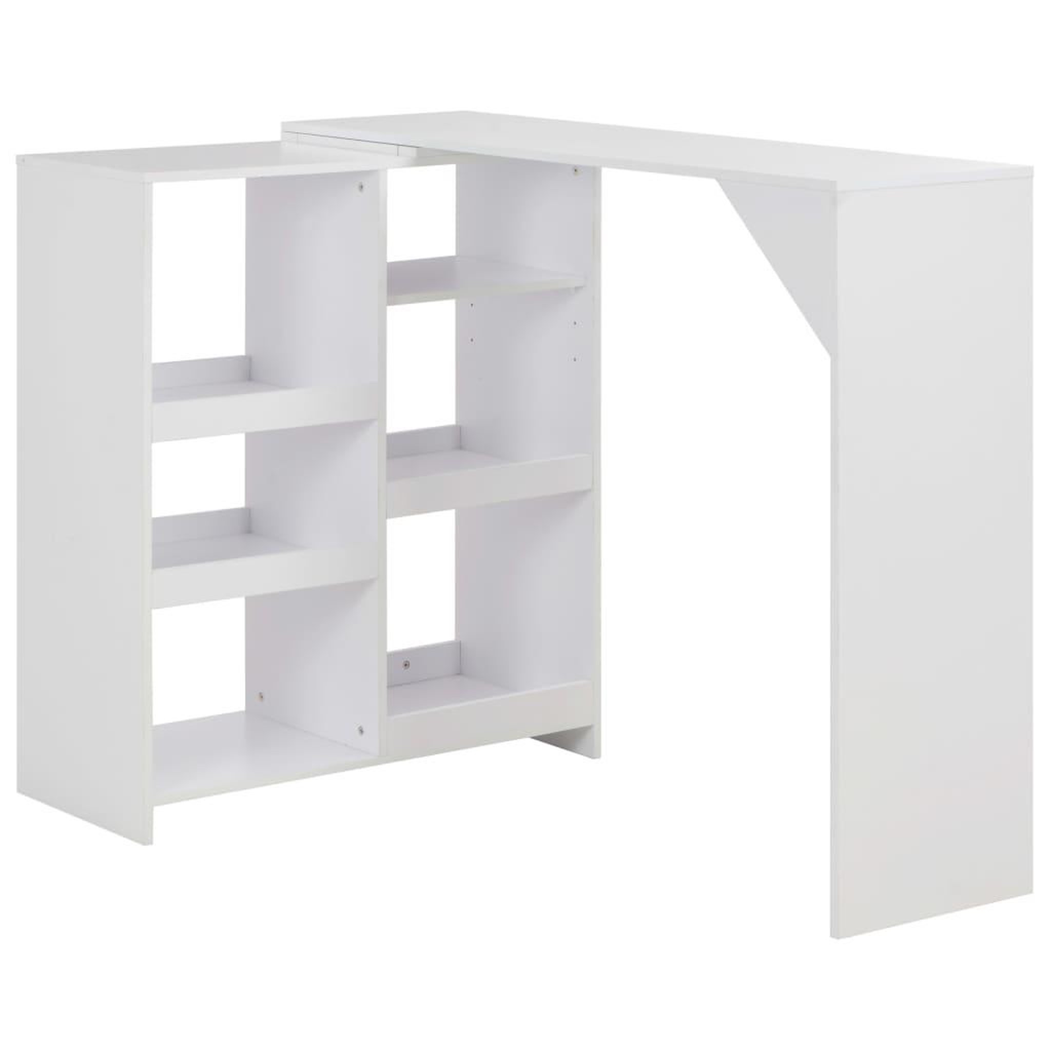 Voir la diapositive 1 : VIDAXL Table de bar avec tablette amovible Blanc 138x39x110 cm