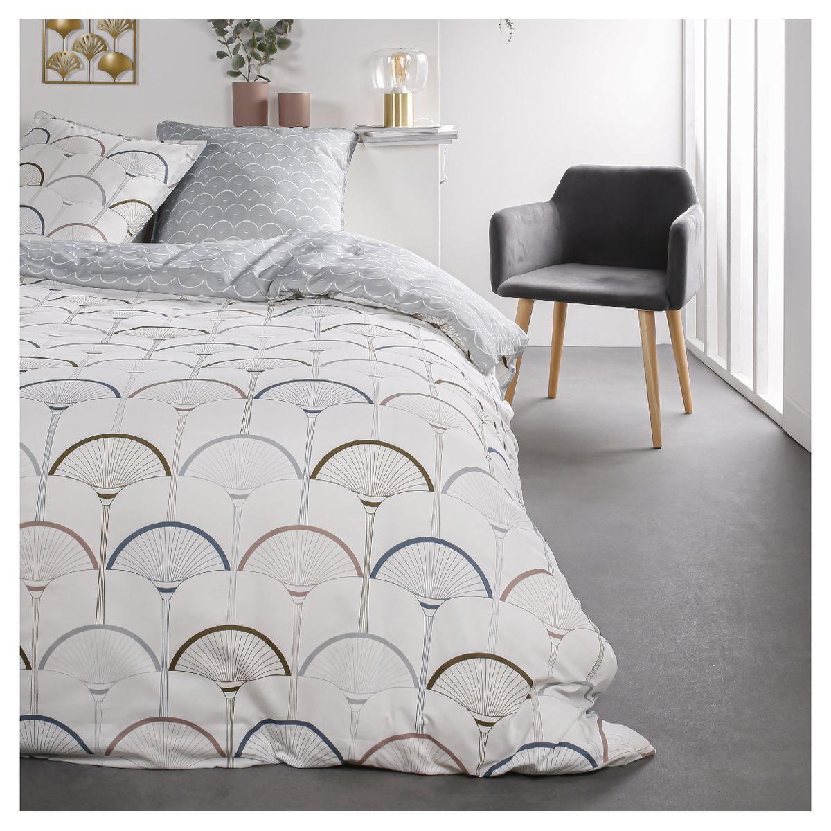 Parure housse de couette fantaisie en coton 57 fils NINA