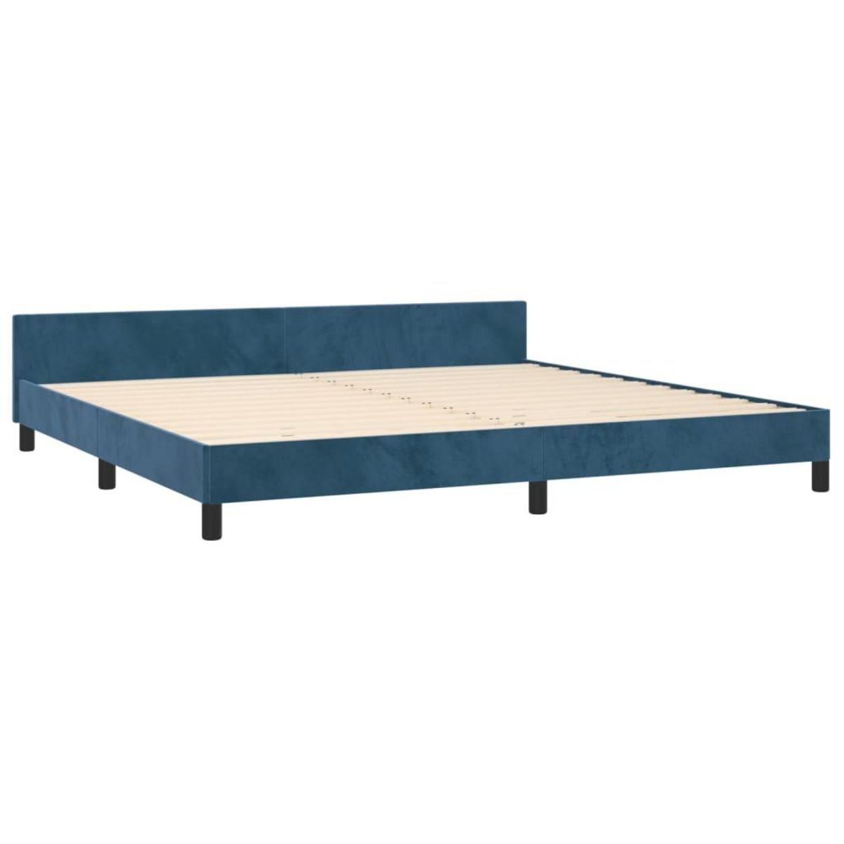 VIDAXL Cadre de lit sans matelas bleu fonce 200x200 cm velours