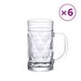 Voir la diapositive 2 : VIDAXL Chopes à bière avec poignée en verre 6 pcs 500 ml