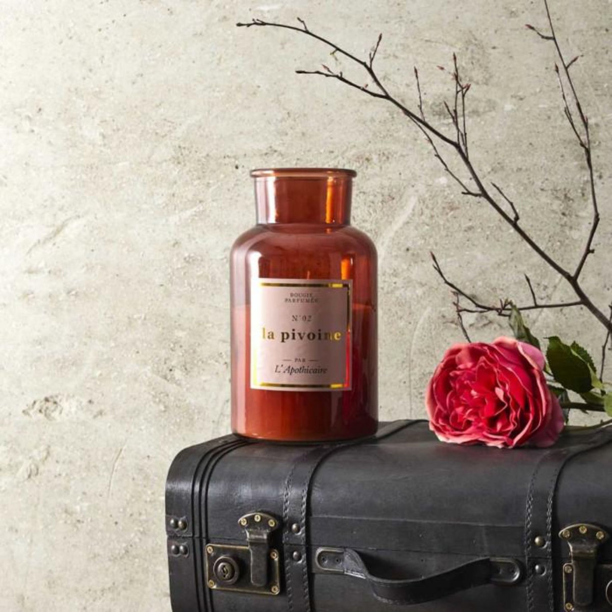 Paris Prix Bougie Parfumée Déco  Apo Chic  1400g Pivoine