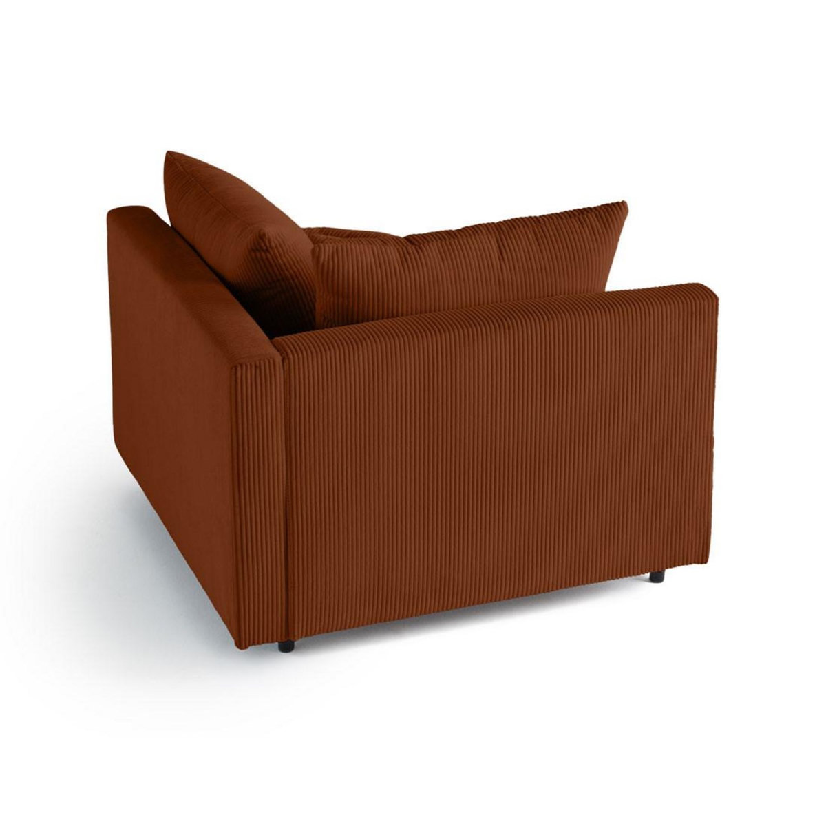 LISA DESIGN Edinburg - module d'assise d'angle droit - en velours côtelé