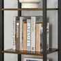 Voir la diapositive 4 : HOMCOM Étagère bibliothèque style industriel H154 cm 5 étagères acier noir panneaux particules aspect bois vieilli