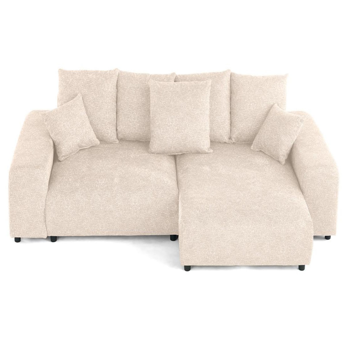 LISA DESIGN Jake - canapé panoramique d'angle droit 7 places convertible avec coffre en fausse fourrure