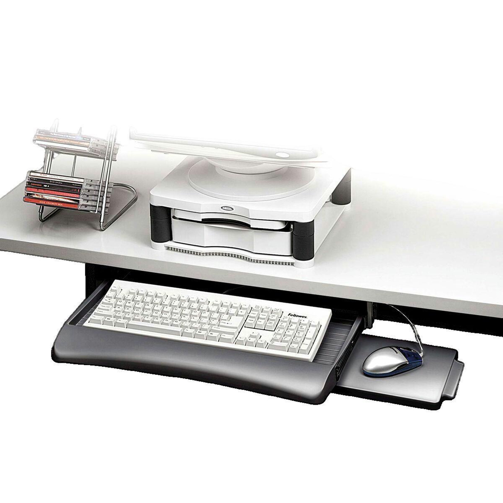 Voir la diapositive 2 : Fellowes Tiroir de clavier Fellowes 93804 avec finition graphite