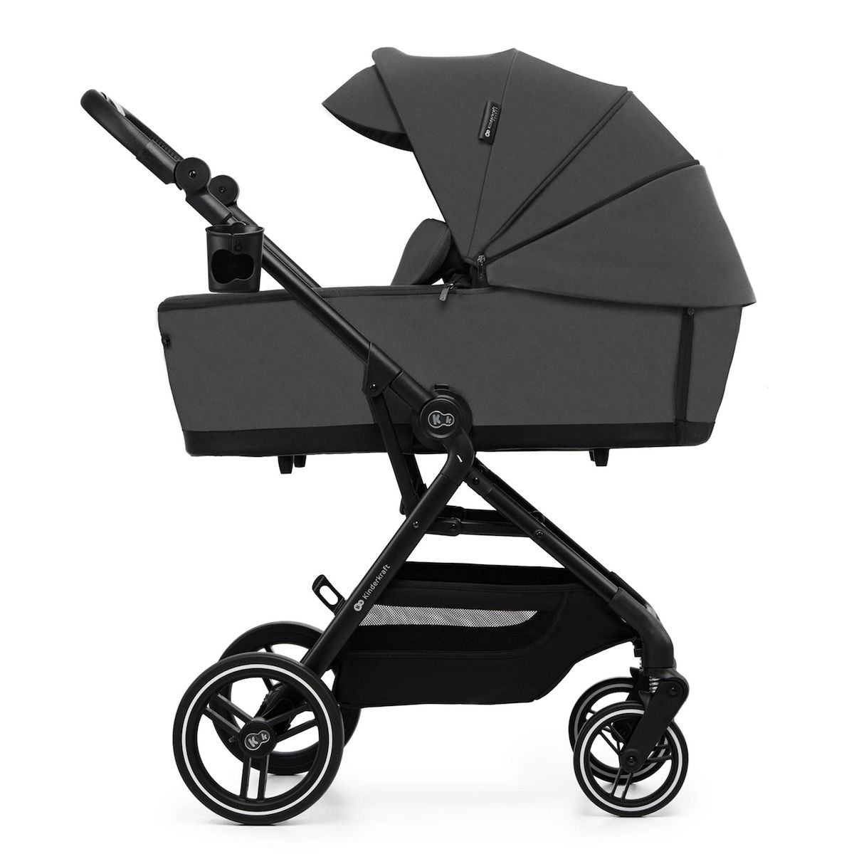 KINDERKRAFT Poussette 2 en 1 avec nacelle, roues anti-crevaison et accessoires