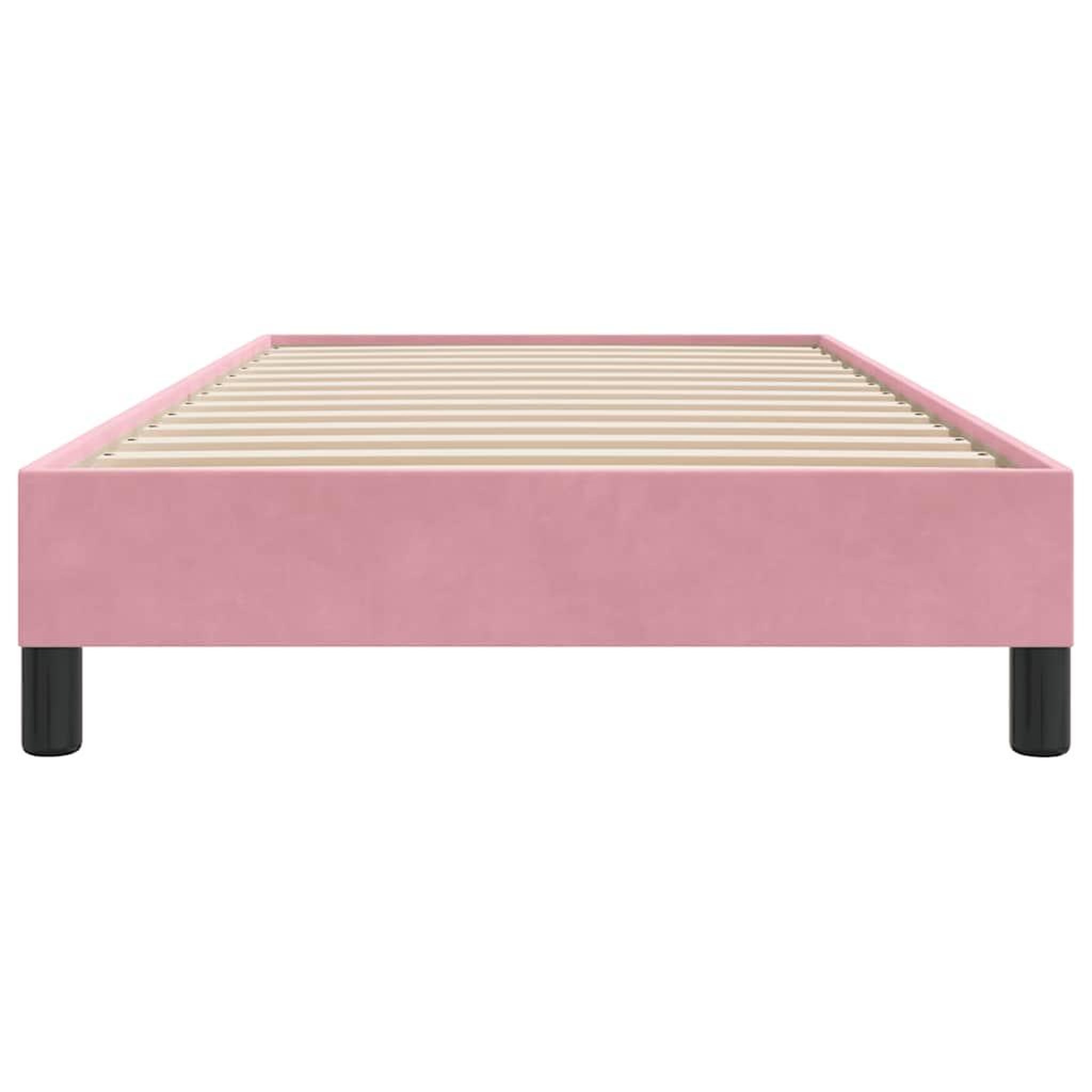 Voir la diapositive 5 : VIDAXL Cadre de lit sans matelas rose 80x220 cm velours