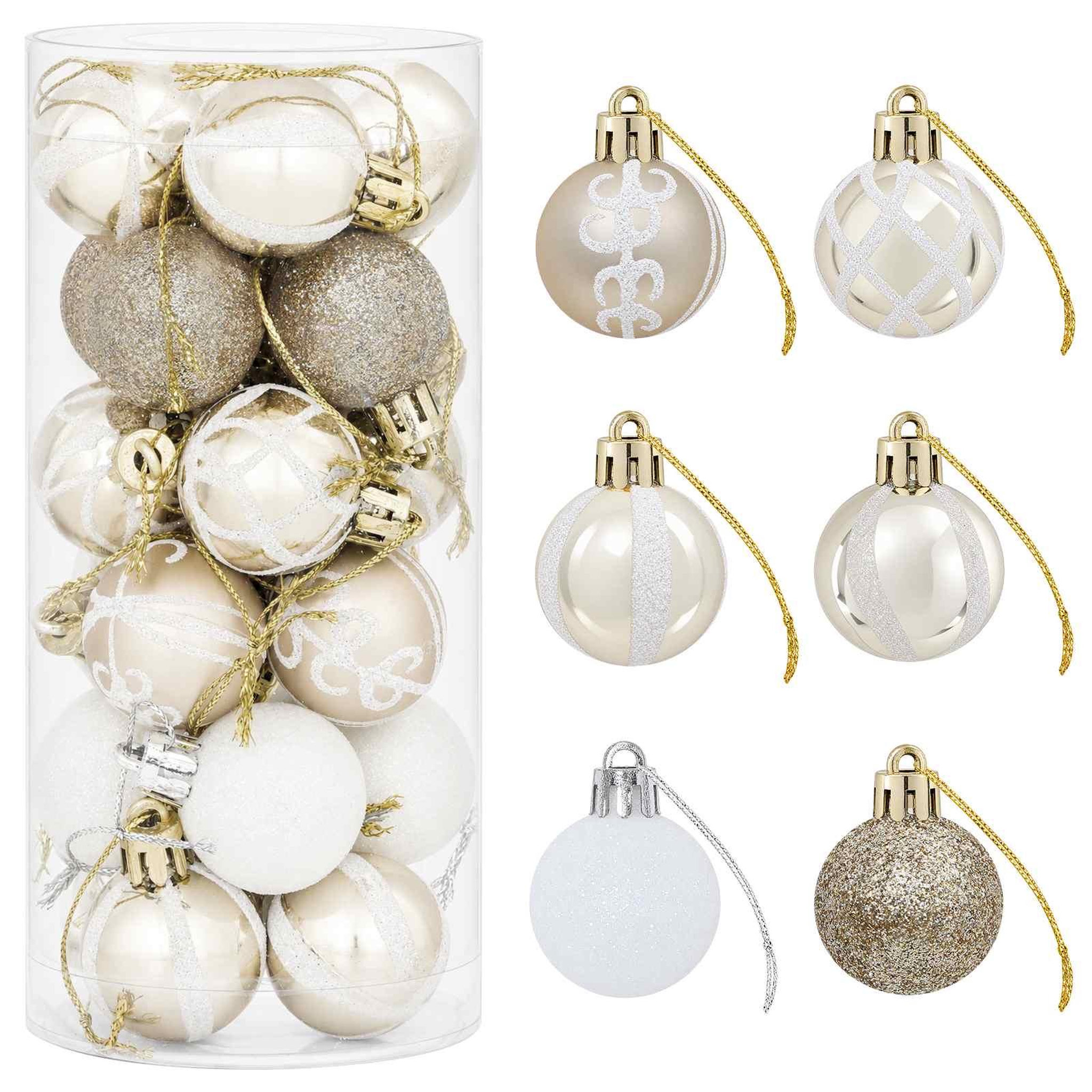 VIDAXL Ensemble de boules de Noël 72 pc Champagne et blanc Diam. 3 cm