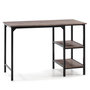Voir la diapositive 1 : VS VENTA-STOCK Bureau Colón Noir,Table pour PC, 2 Rayons, Style Industriel, 110 cm Longueur