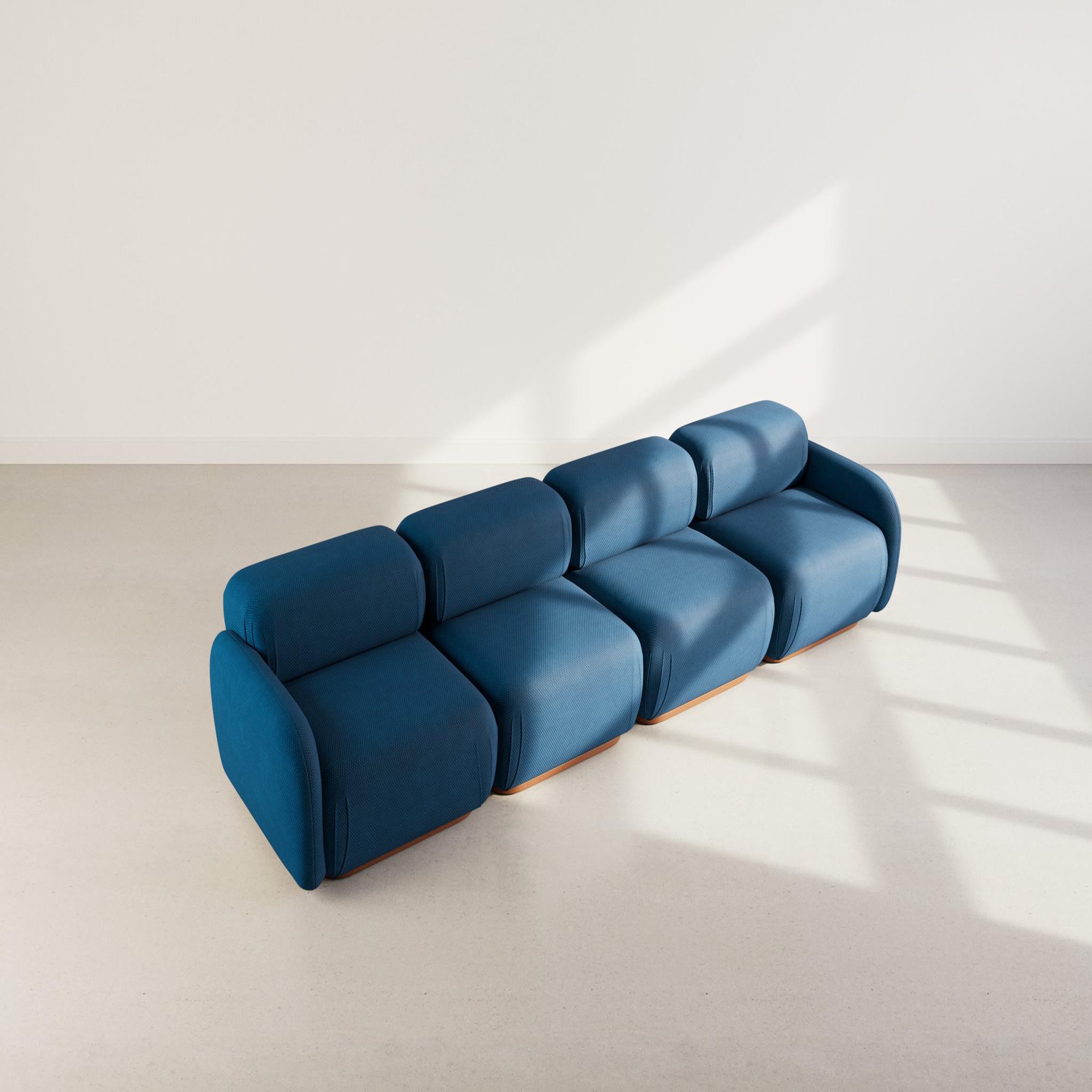 Voir la diapositive 3 : LISA DESIGN Penelope - canapé droit modulable 4 places en velours texturé