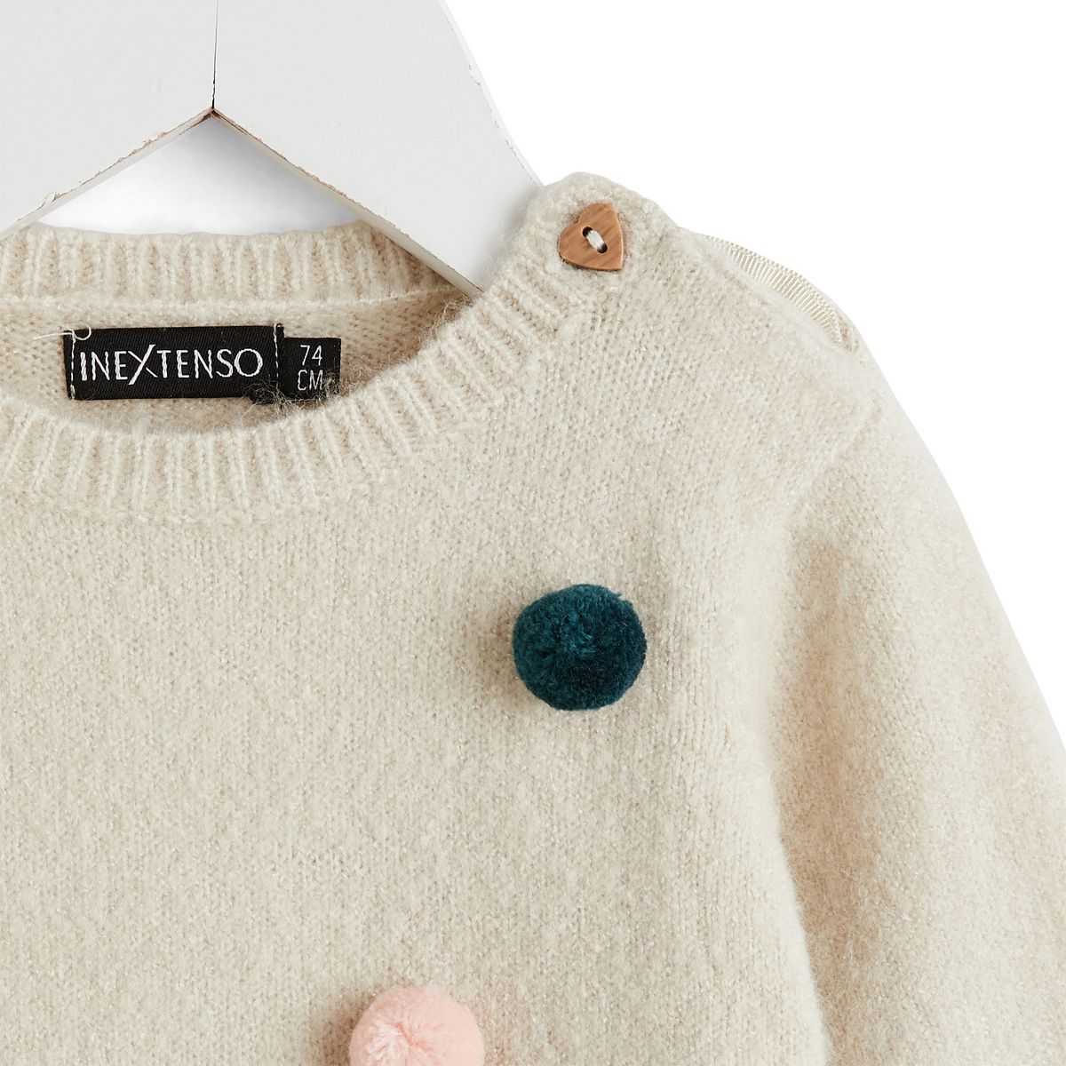 INEXTENSO Robe pull en maille avec pompons bébé fille