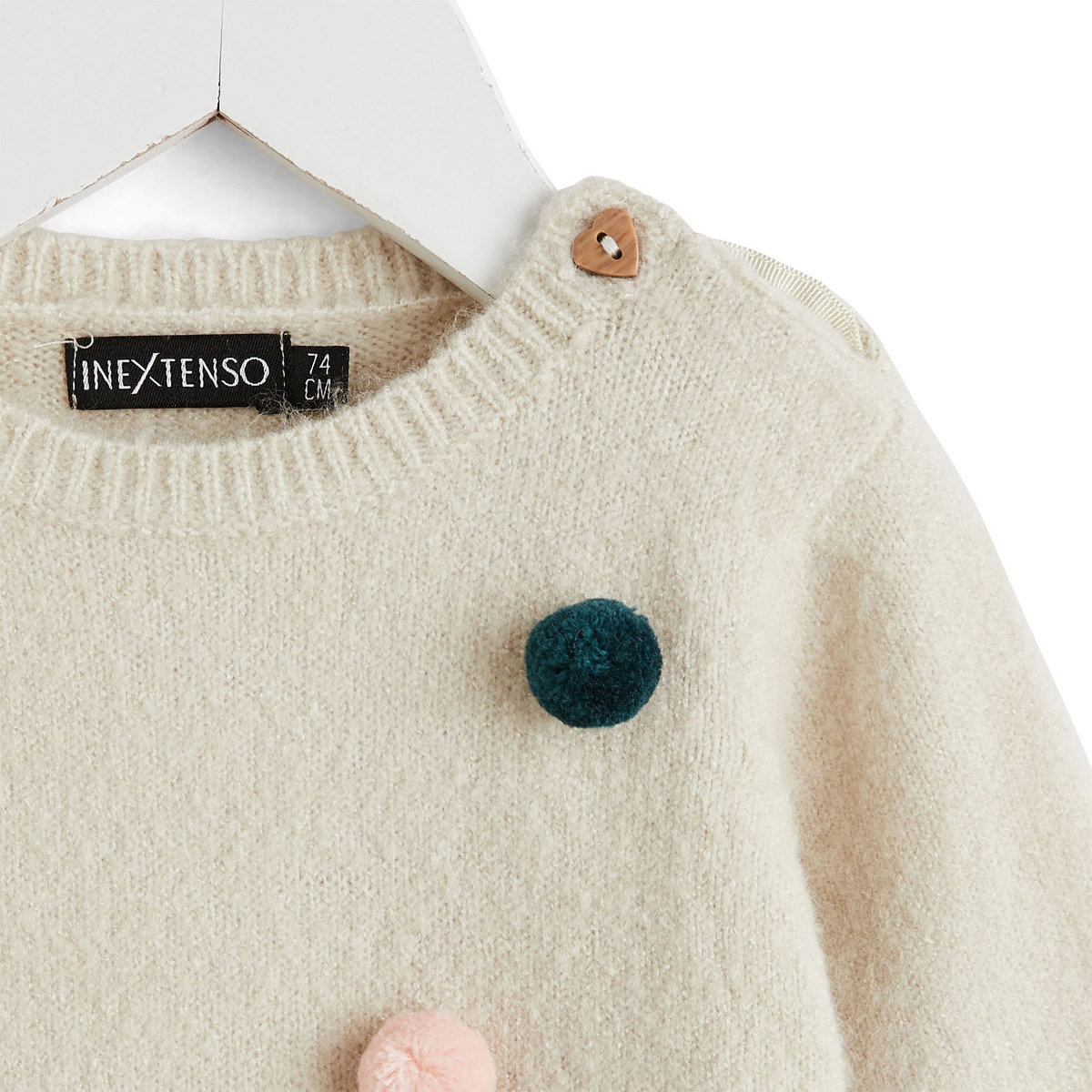 INEXTENSO Robe pull en maille avec pompons bébé fille
