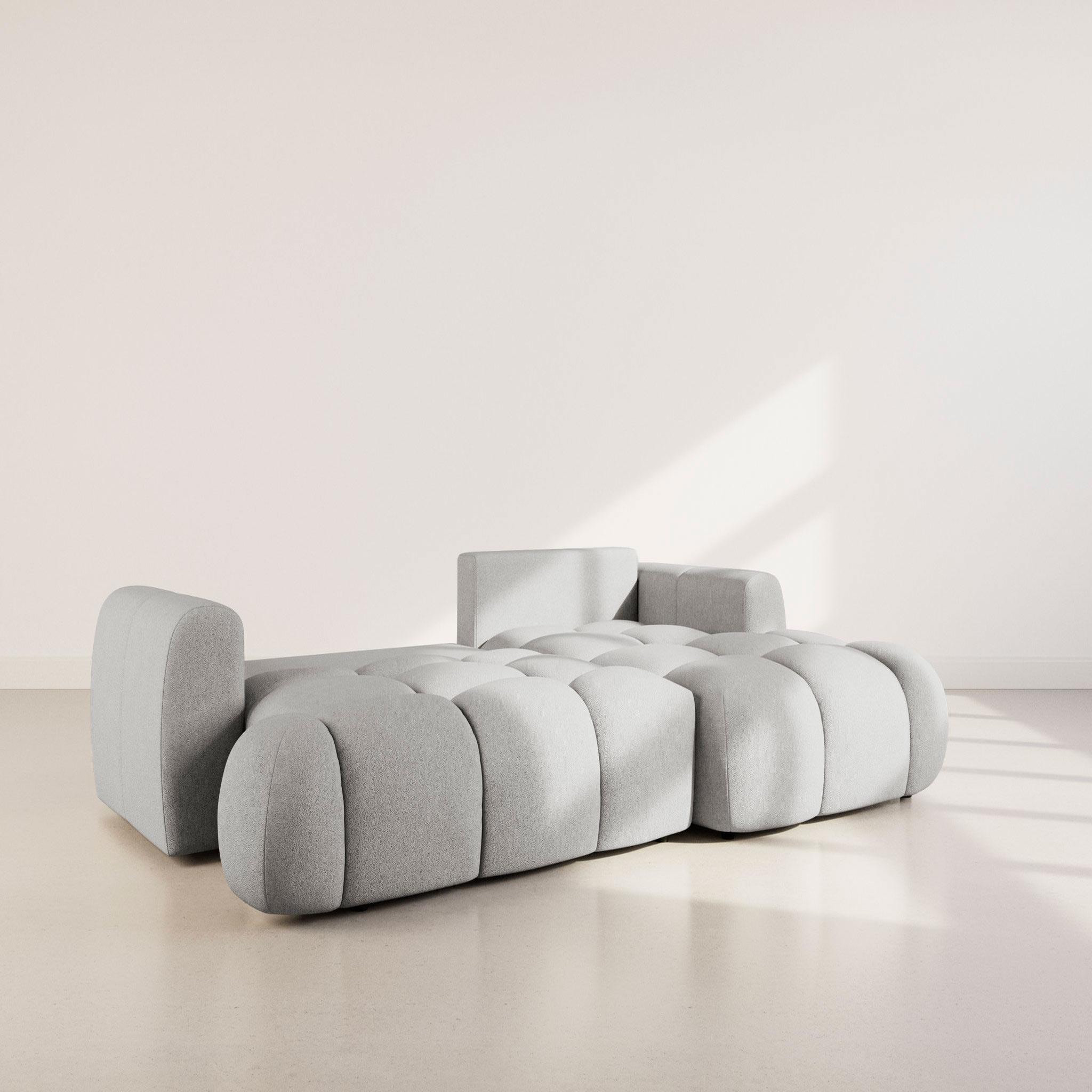 Voir la diapositive 4 : BEST MOBILIER Yulin - canapé d'angle droit 4 places convertible avec coffre en tissu bouclette