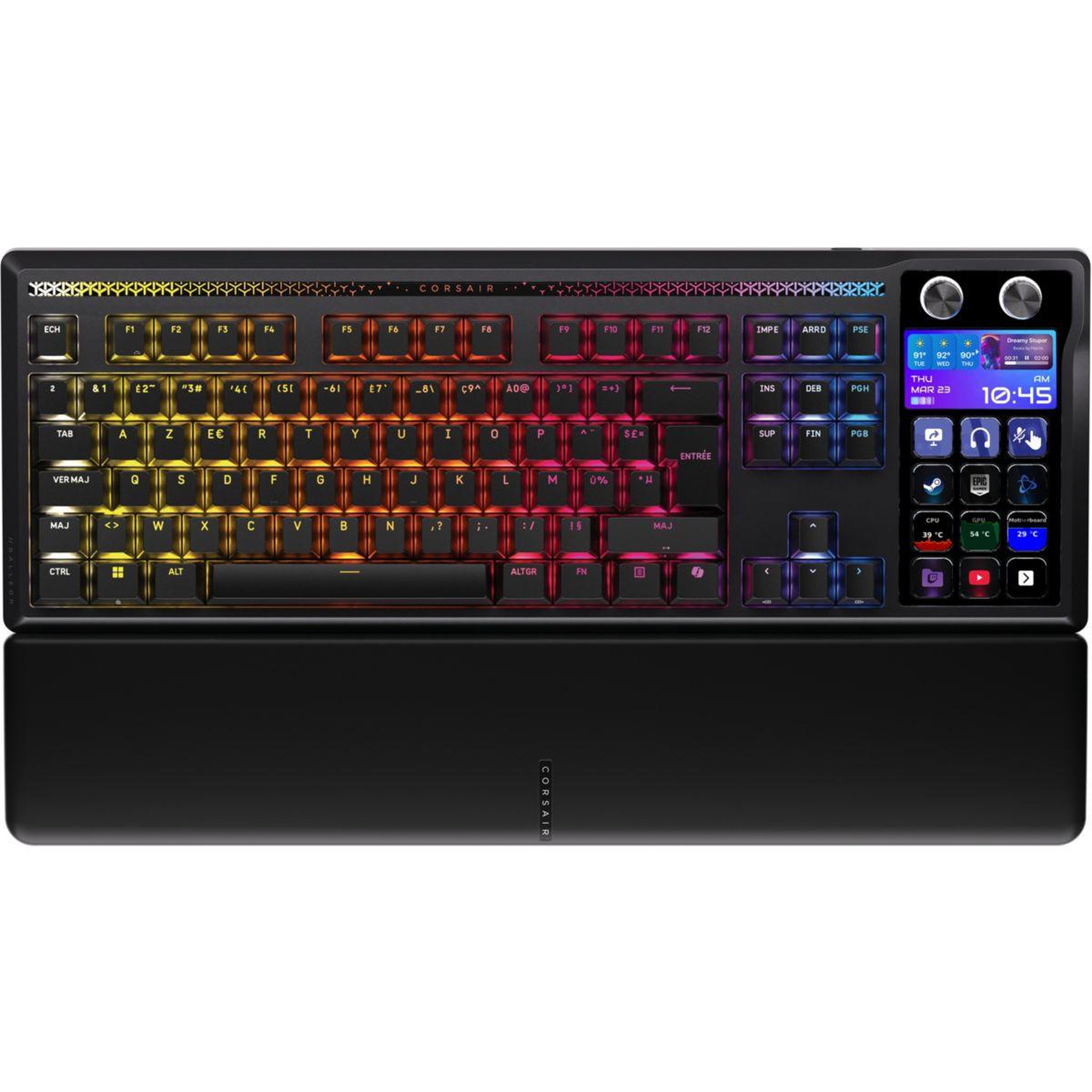 Corsair Clavier gamer galleon 100 sd intégré stream deck