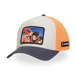 CAPSLAB Casquette trucker premium avec filet effet bambou Dragon Ball Z Gohan. Coloris disponibles : Beige