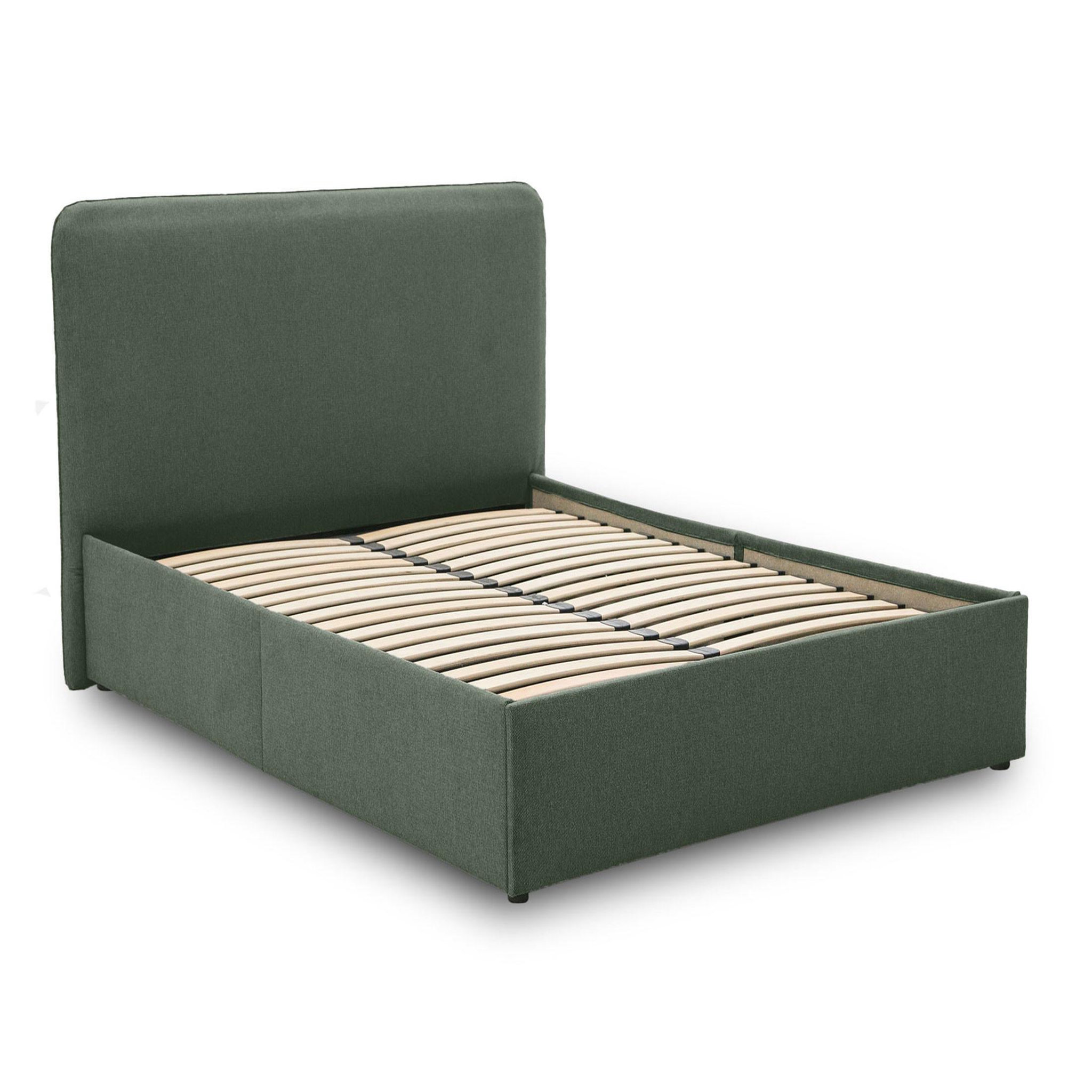 Voir la diapositive 6 : BEST MOBILIER Goyave - lit coffre - 160x200 - en tissu - sommier inclus