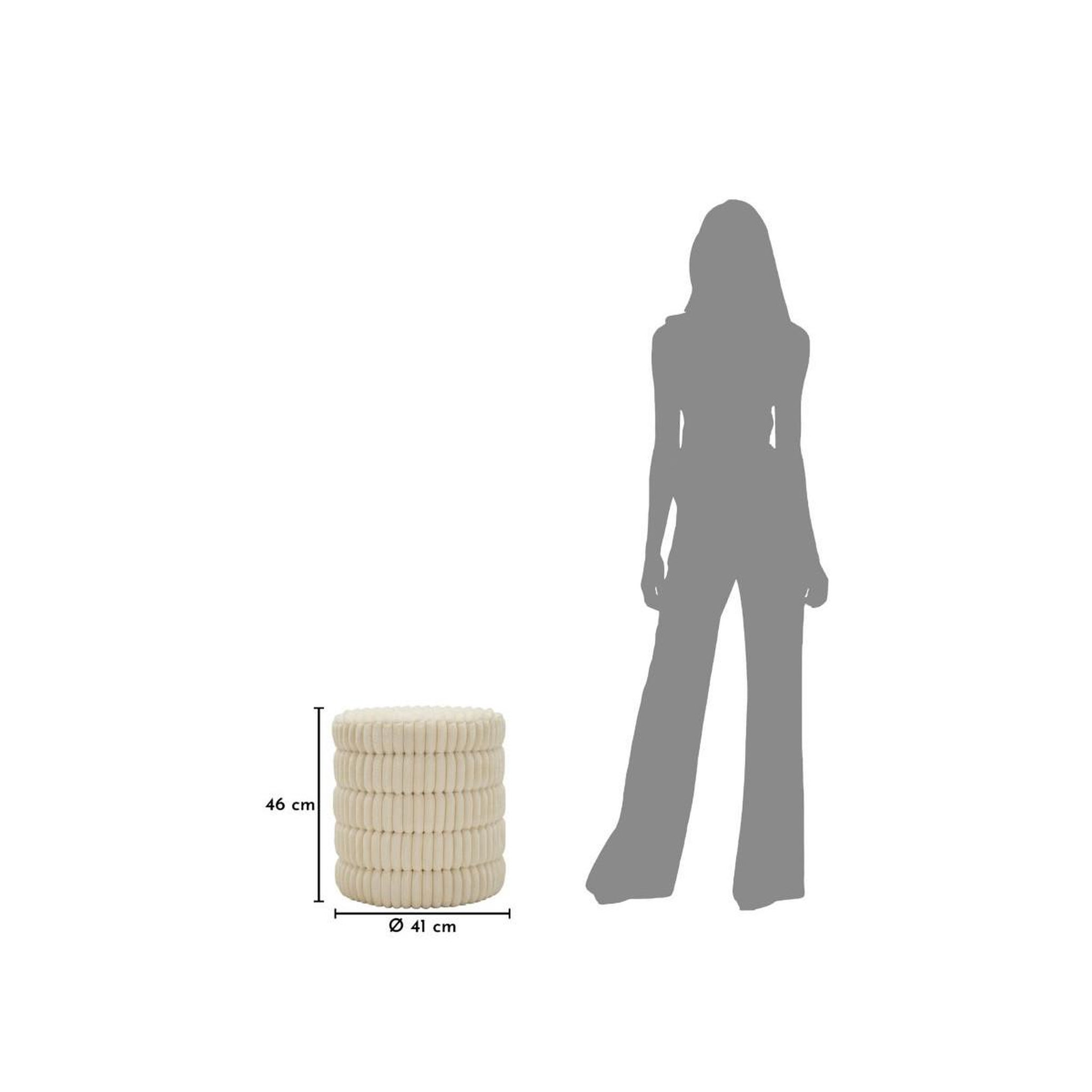 Voir la diapositive 6 : Paris Prix Pouf en tissu côtelé  goteborg levels  46cm blanc