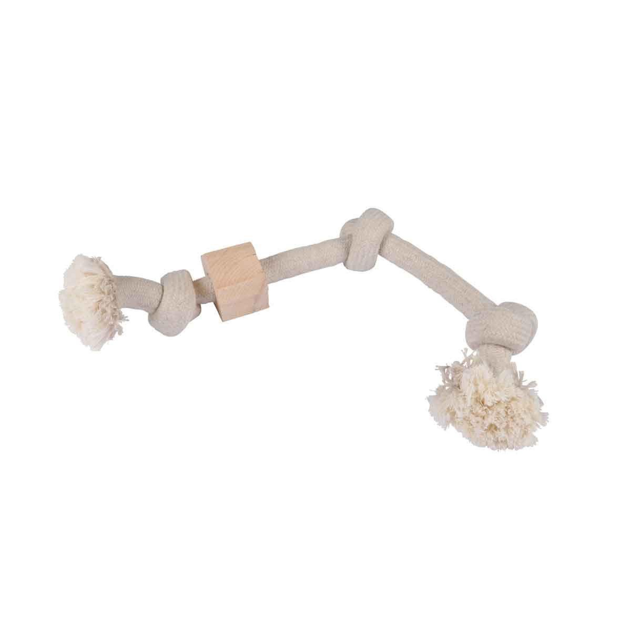 Voir la diapositive 1 : LOVE STORY Jouet pour Chien  Corde 3 Nœuds  48cm Naturel