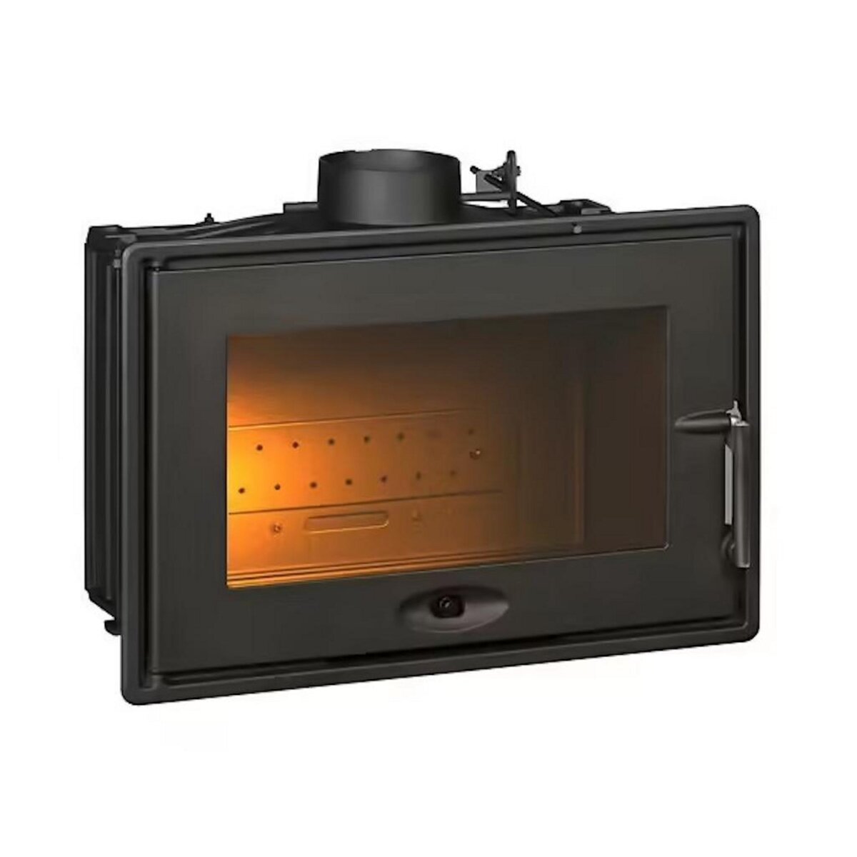 Invicta Foyer bois en fonte – 700 mm – 7 kW – Chargement frontal – Flamme verte 7 étoiles