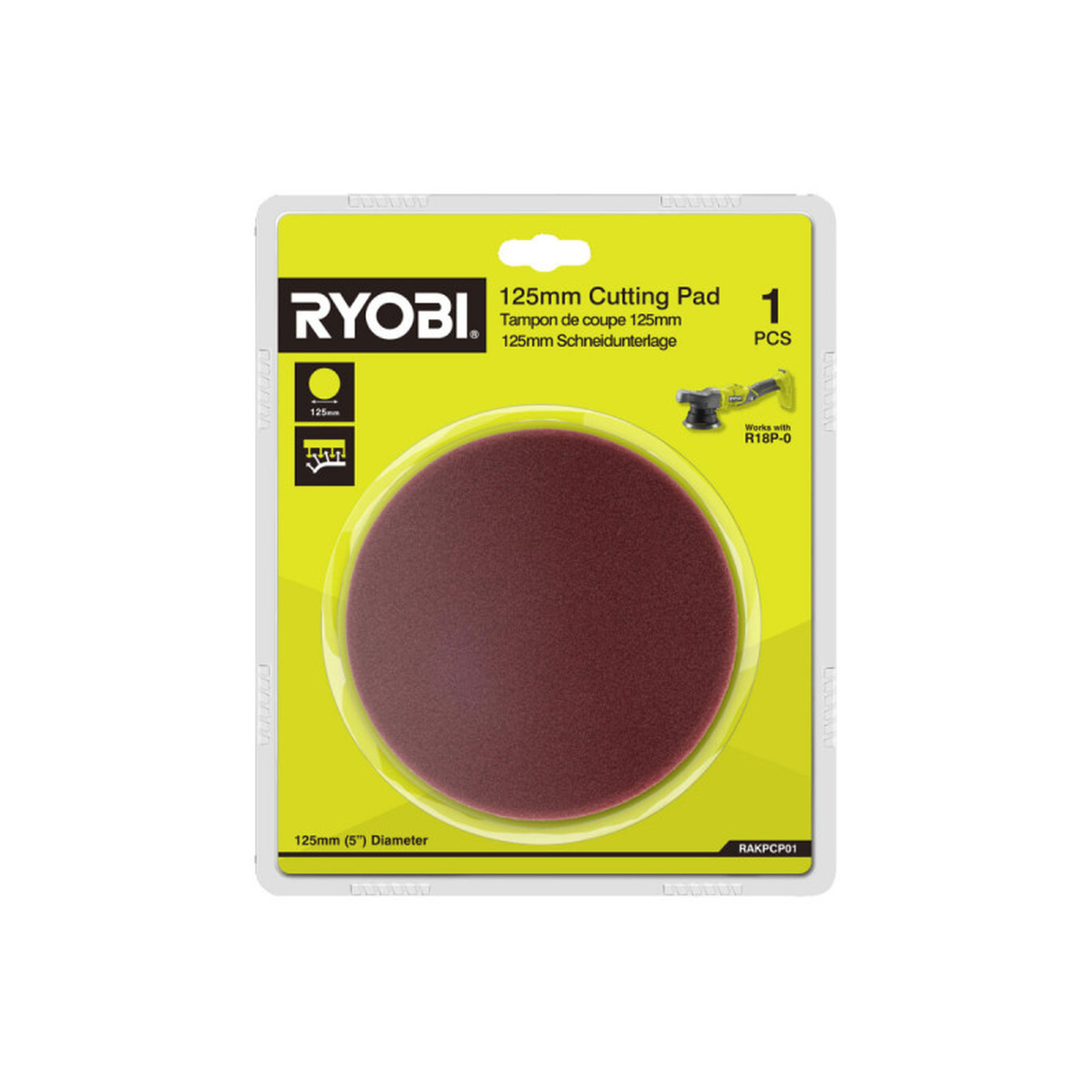 Voir la diapositive 1 : Ryobi Disque de polissage RYOBI pour polisseuse R18P-0 - 125 mm - RAKPCP01