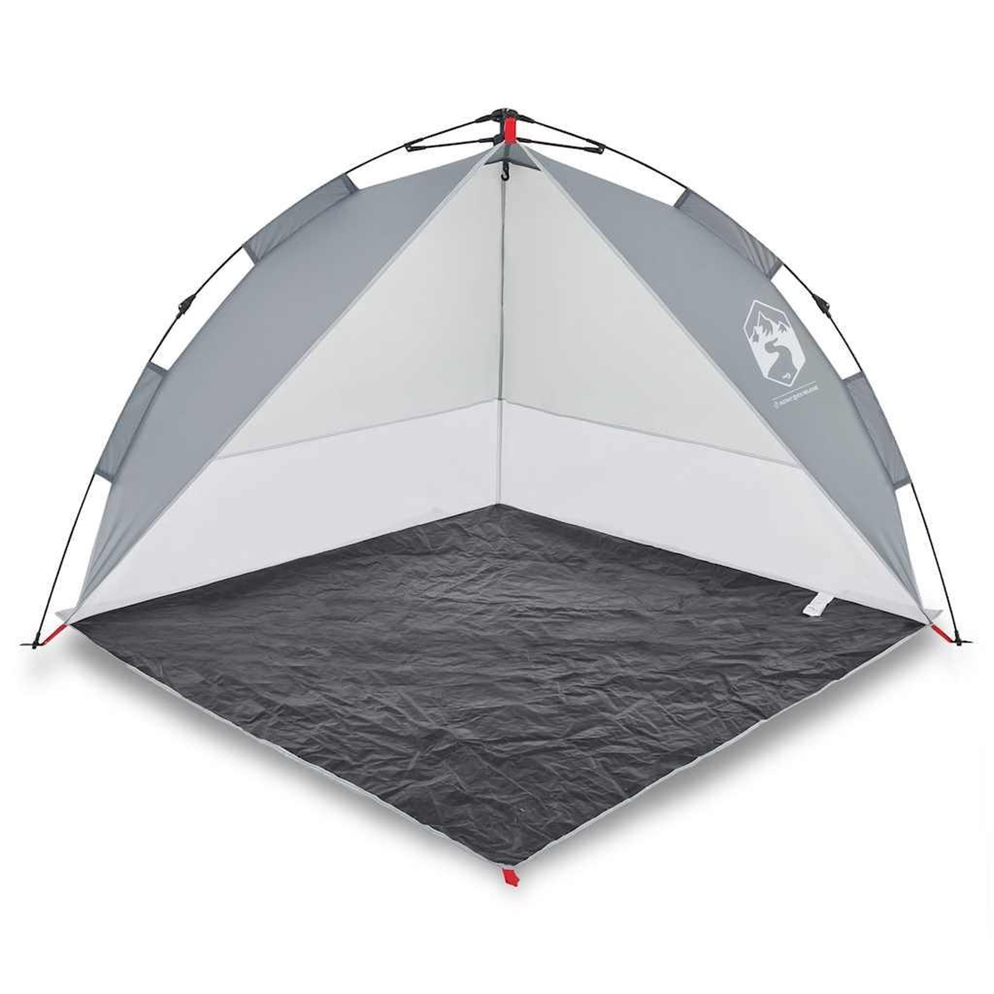 Voir la diapositive 2 : VIDAXL Tente de plage gris liberation rapide impermeable