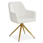 HomeStyle4U Chaise de salle à manger oeuf moderne blanc