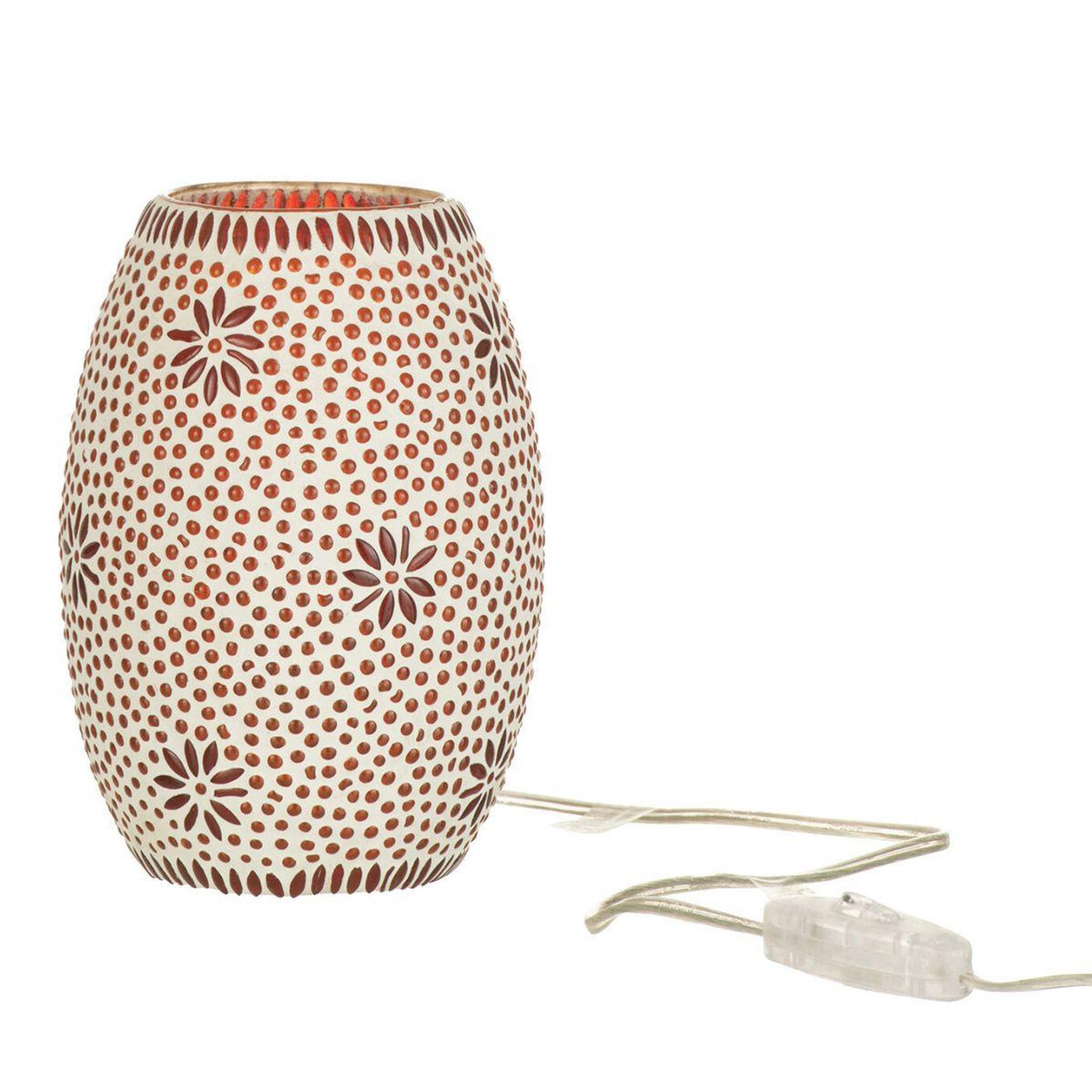 Voir la diapositive 2 : J-LINE Lampe à Poser en Verre  Bram  20cm Rouge