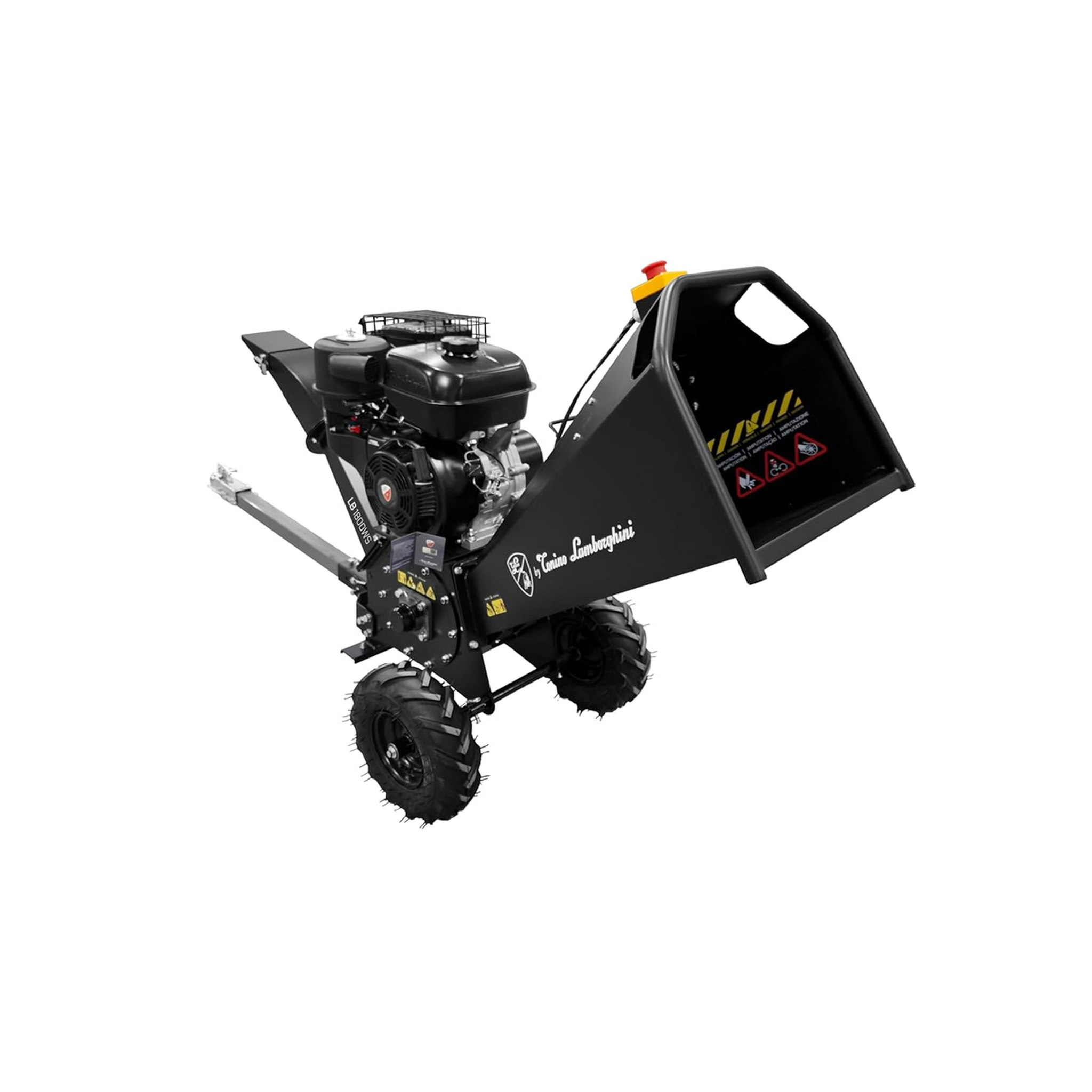 BY TONINO LAMBORGHINI GARDEN MACHINERY Broyeur de Végétaux Thermique 18CV 459cm³ Moteur 4T Coupe Ø120 mm max Démarrage Manuel Tonino Lamborghini