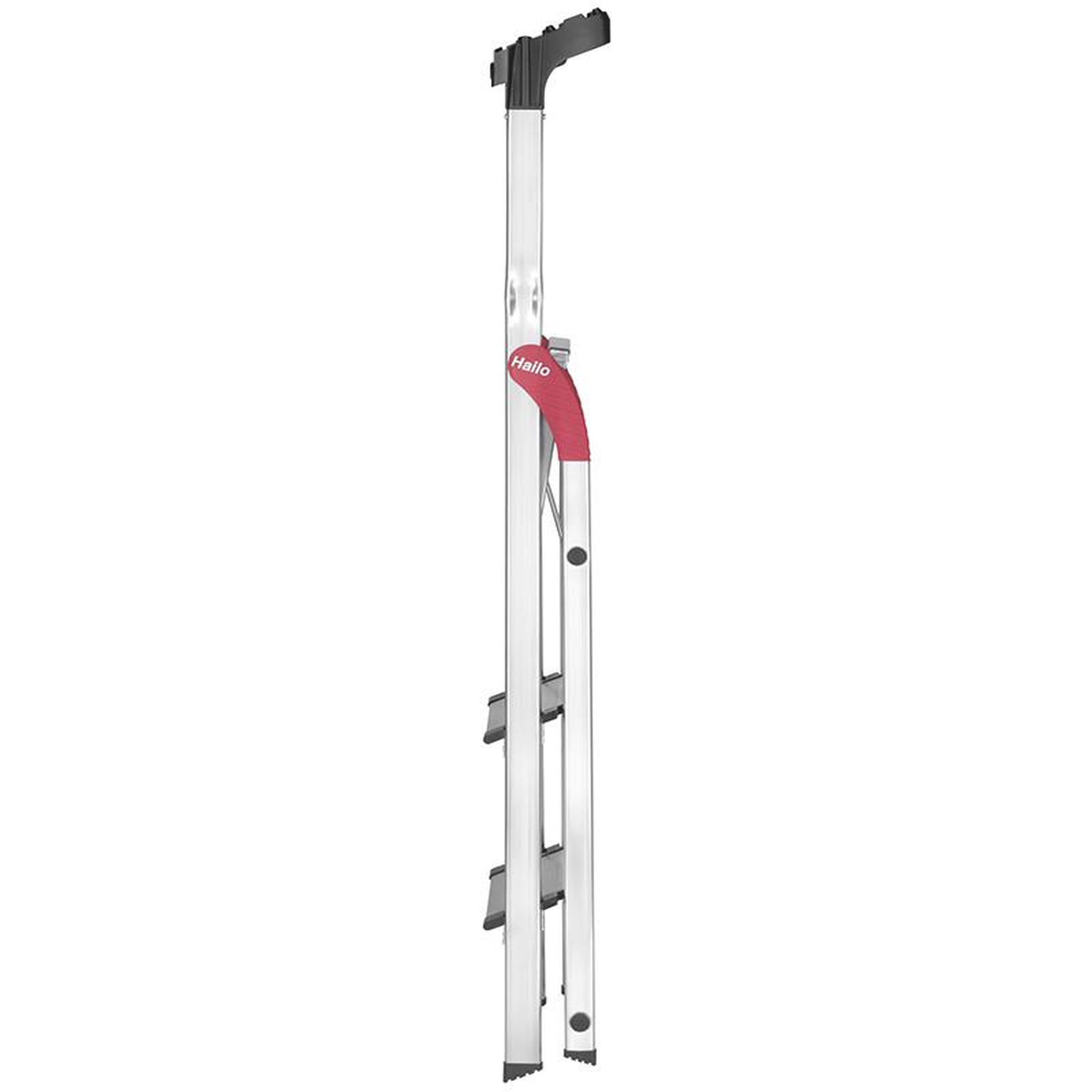 Voir la diapositive 4 : HAILO Escabeau sécurisé pliable en aluminium 3 marches extra larges hailo profistep xxl