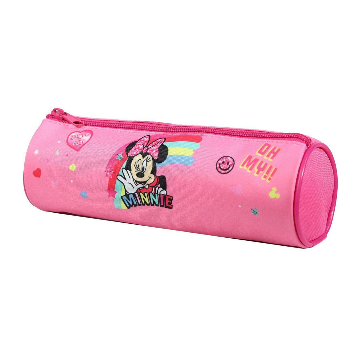 Bagtrotter BAGTROTTER Trousse scolaire ronde Disney Minnie Rose Arc en ciel