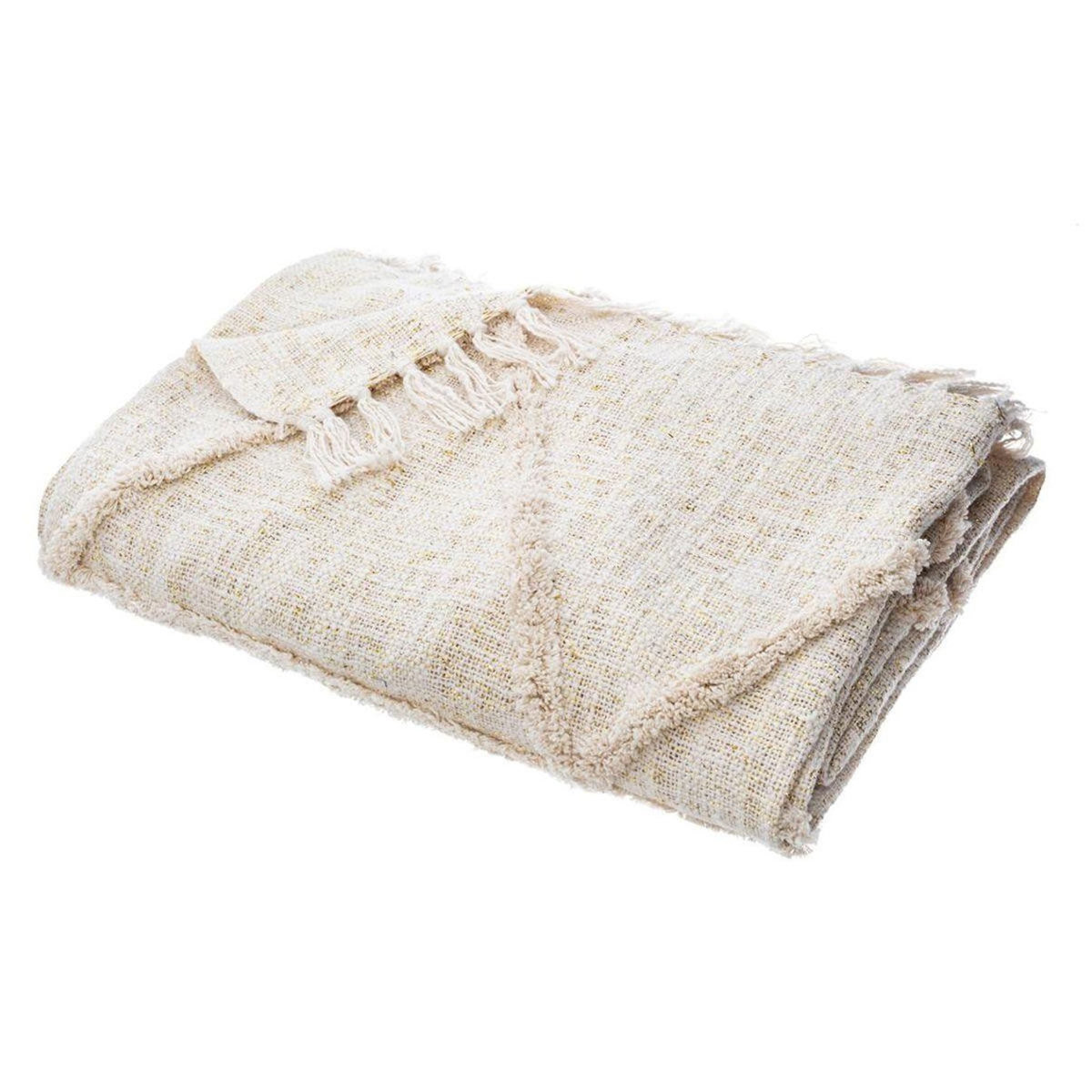 ATMOSPHERA Jeté de Lit  Slub  130x180cm Beige