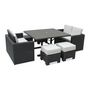 Voir la diapositive 2 : DCB GARDEN Salon de jardin encastrable 8 personnes noir OCEANE