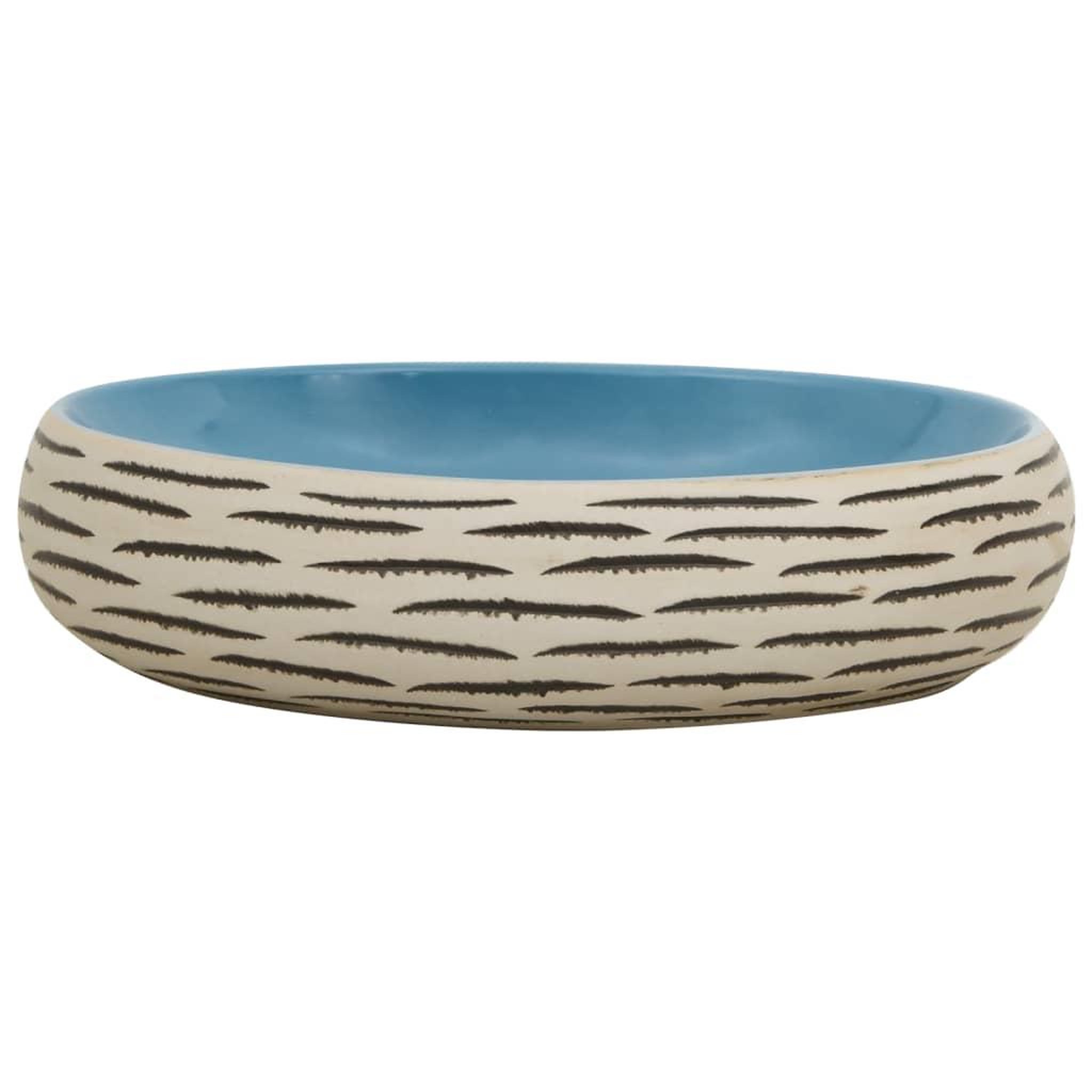 Voir la diapositive 3 : VIDAXL Vasque a poser multicolore ovale 59x40x15 cm ceramique