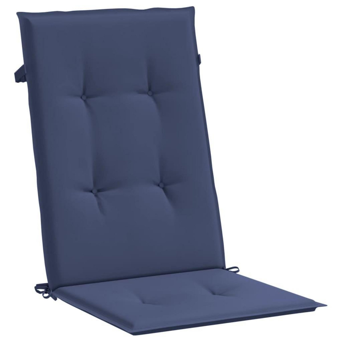 VIDAXL Coussins de chaise a dossier haut lot de 2 bleu marine tissu