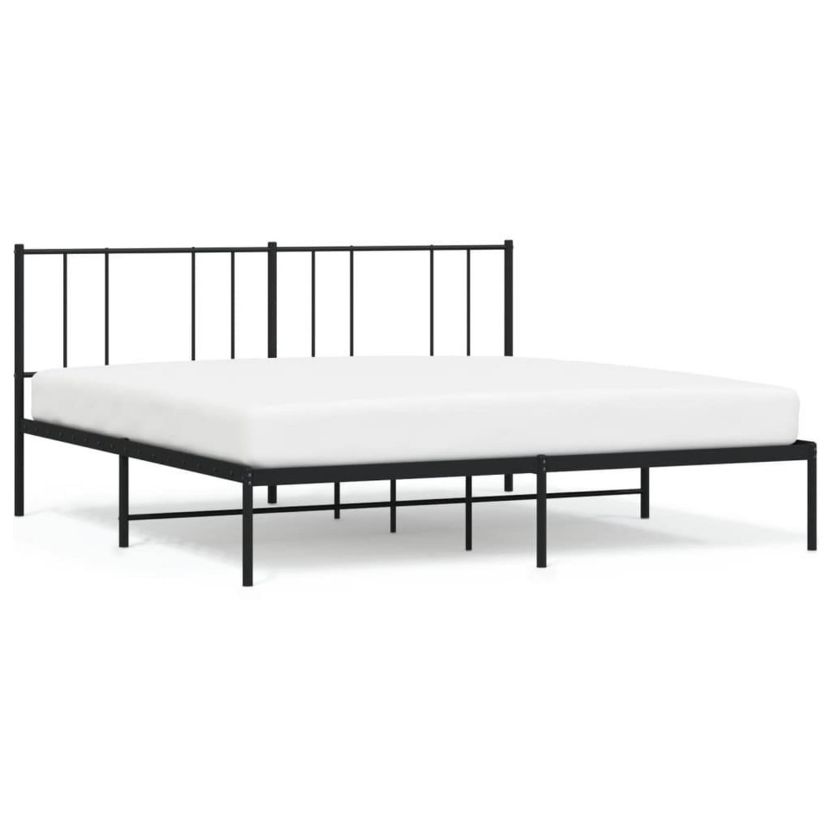 VIDAXL Cadre de lit metal sans matelas et tete de lit noir 180x200 cm