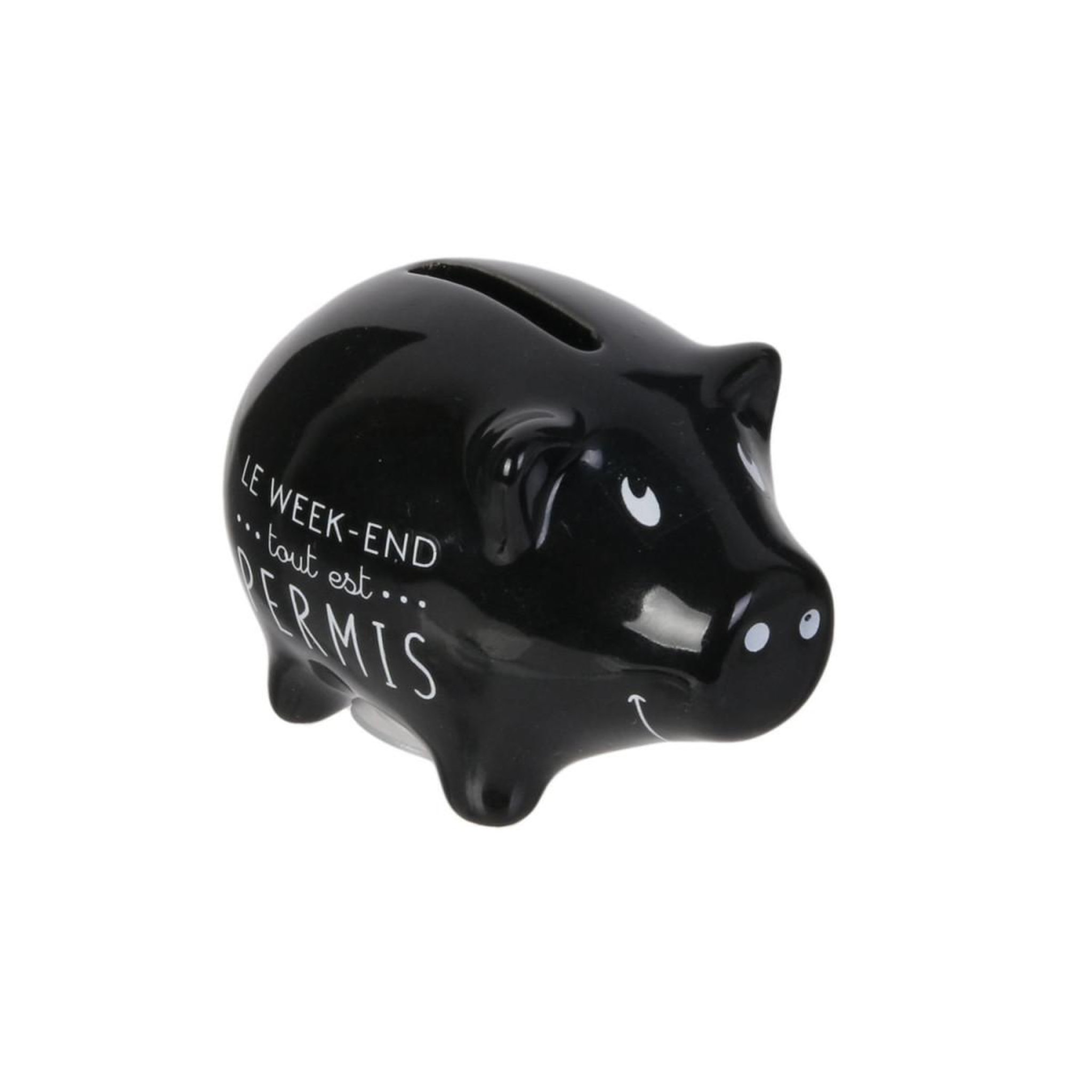 Voir la diapositive 2 : The concept Factory Lot de 6 Tirelires  Cochon Semainier  7cm Noir & Blanc