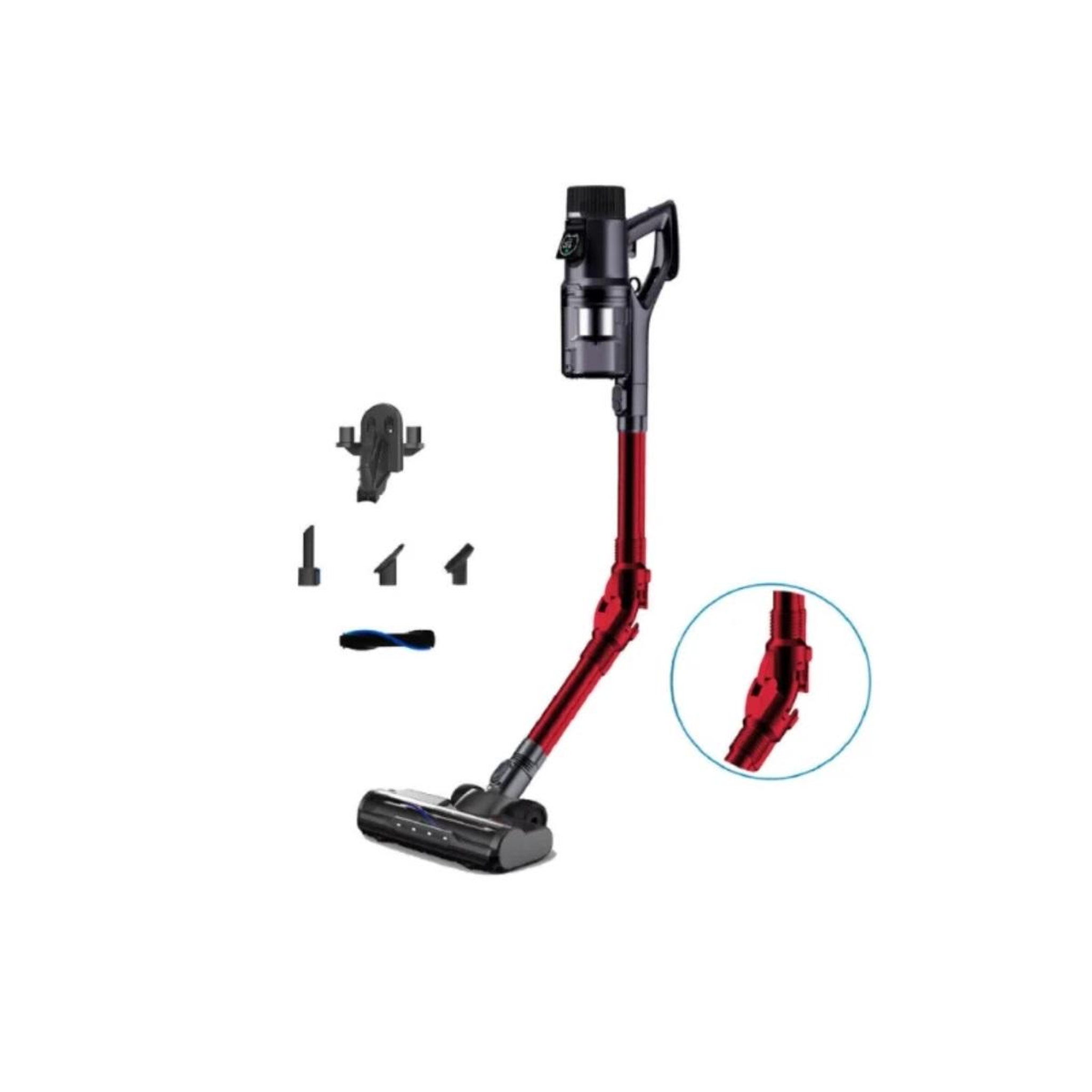Voir la diapositive 1 : EZICLEAN Aspirateur balai rechargeable 29.6v noir et rouge - cycloboostfr8flex