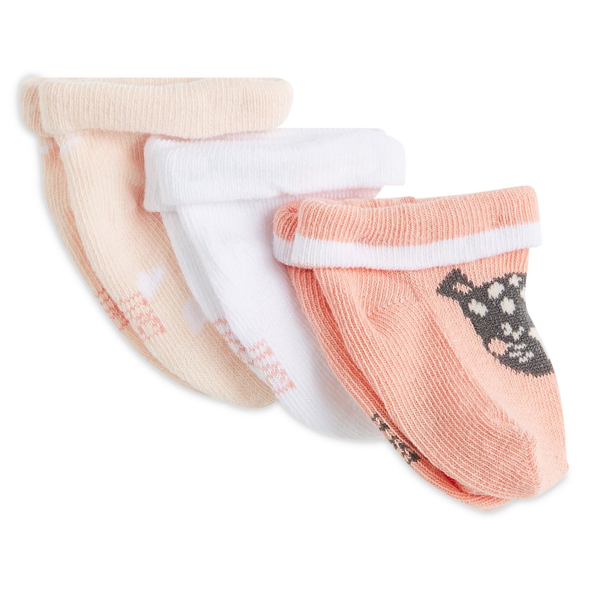 INEXTENSO Lot de 3 paires de chaussettes de naissance bébé fille