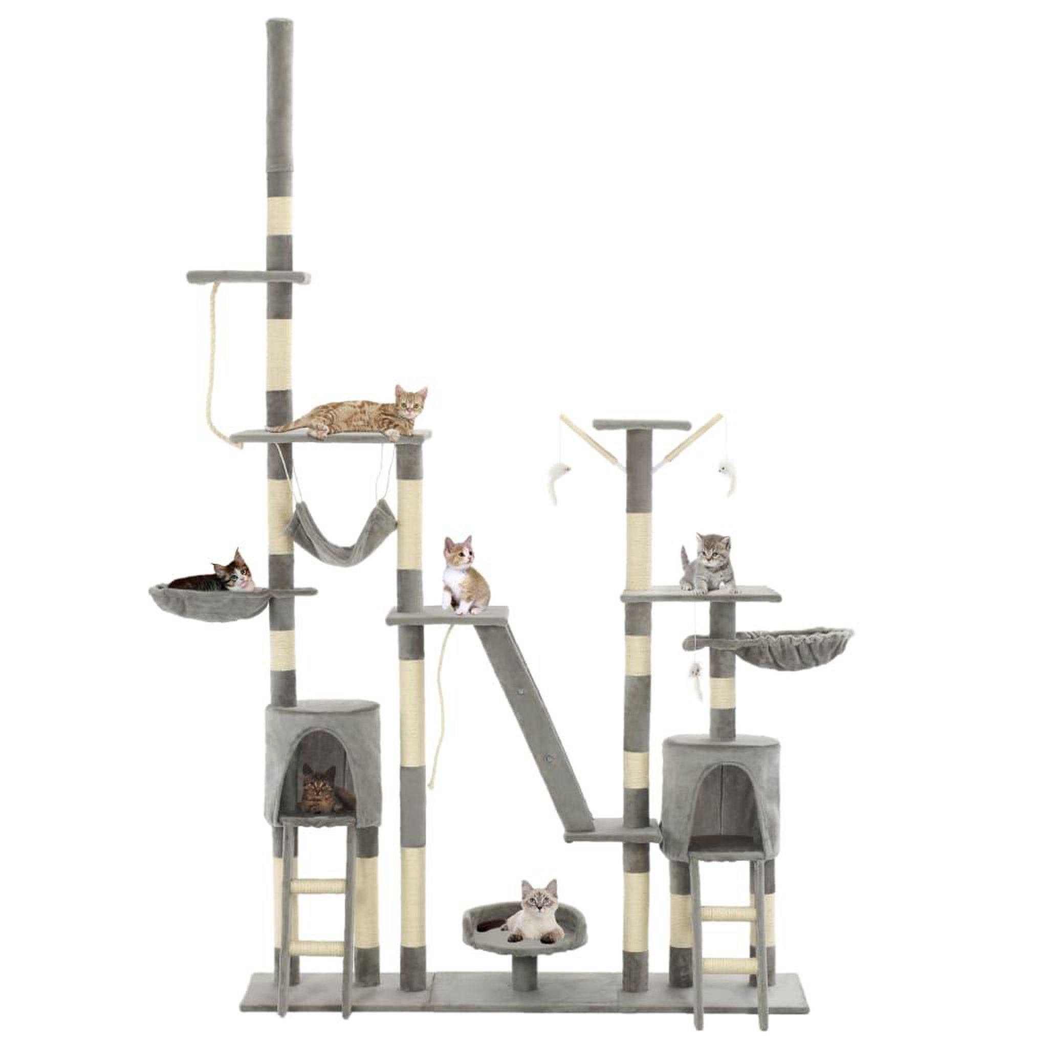 Voir la diapositive 2 : VIDAXL Arbre a chat avec griffoirs en sisal 230-250 cm Gris