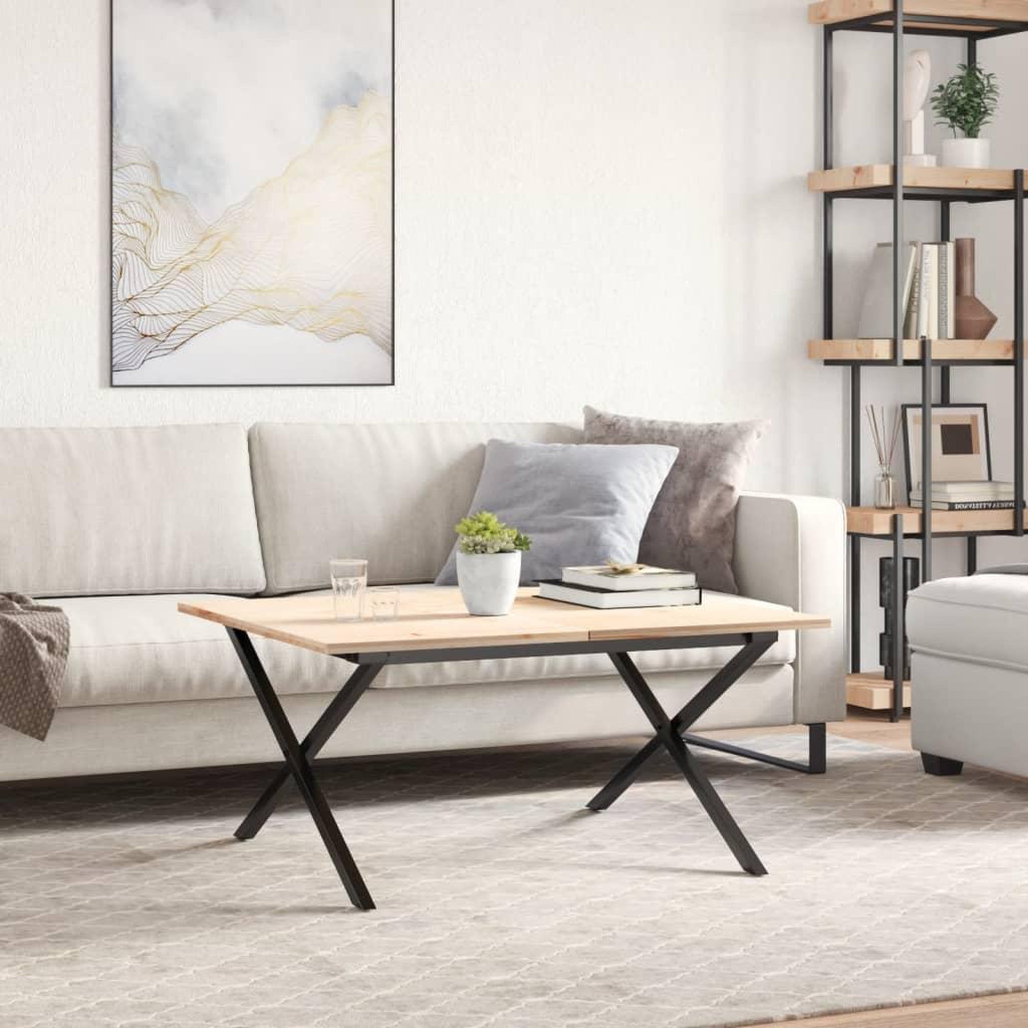 Voir la diapositive 3 : VIDAXL Pieds de table basse cadre en X 80x70x43 cm acier