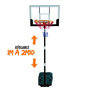 Voir la diapositive 2 : BUMBER Panier de basket mobile et réglable de1m à 2m10 - Brooklyn