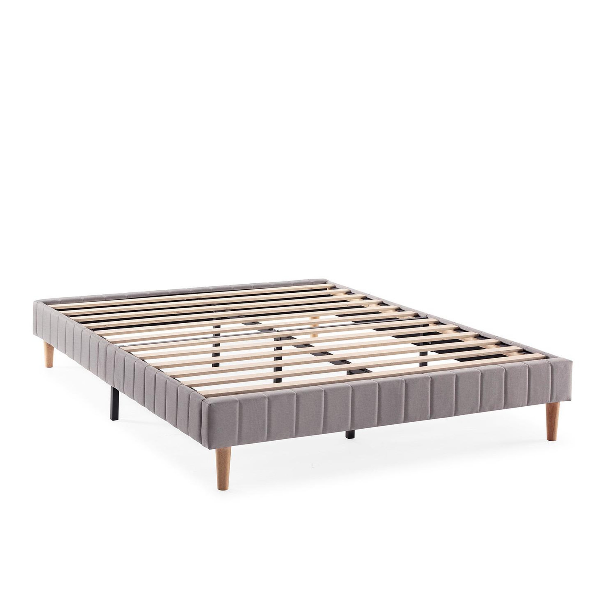 VS VENTA-STOCK Base rembourrée Eris 140x190 cm Gris clair