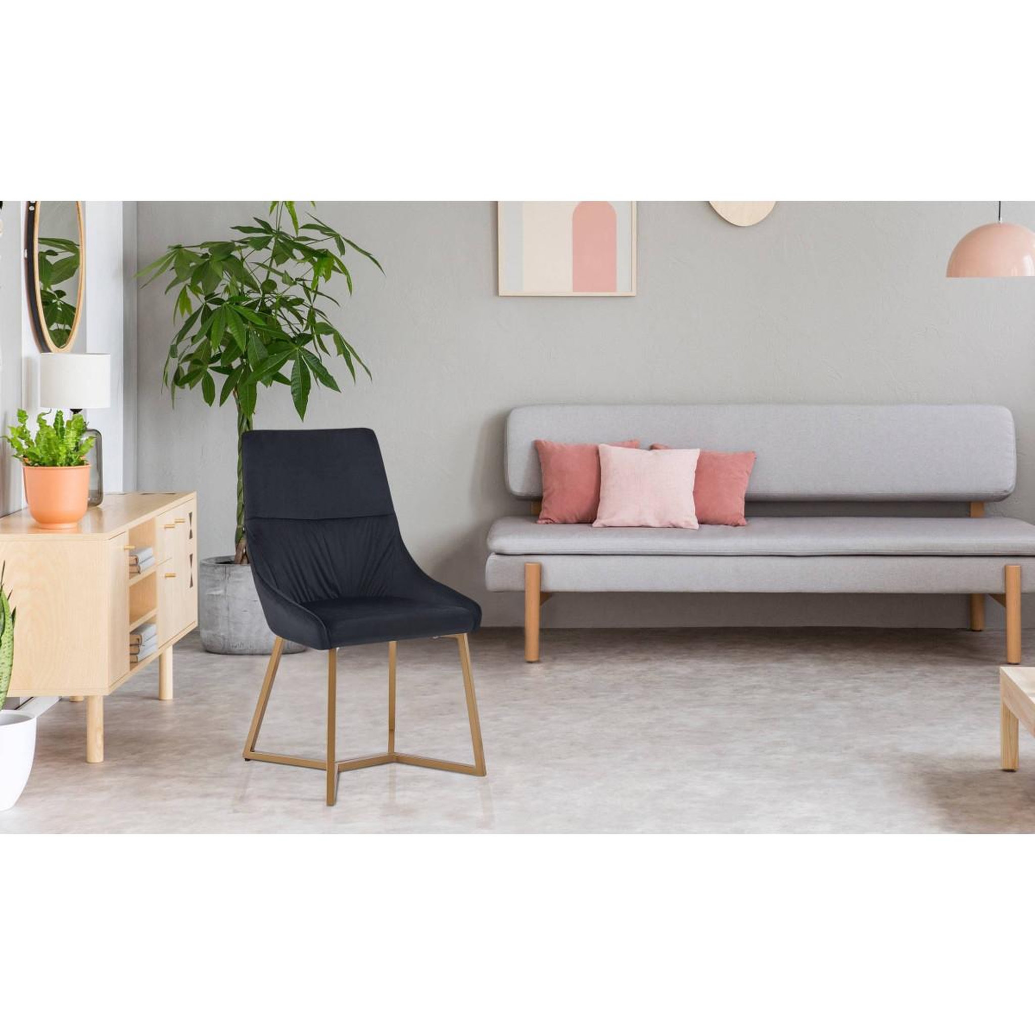 Voir la diapositive 5 : Paris Prix Lot de 2 chaises matelassées en velours  elba  88cm noir
